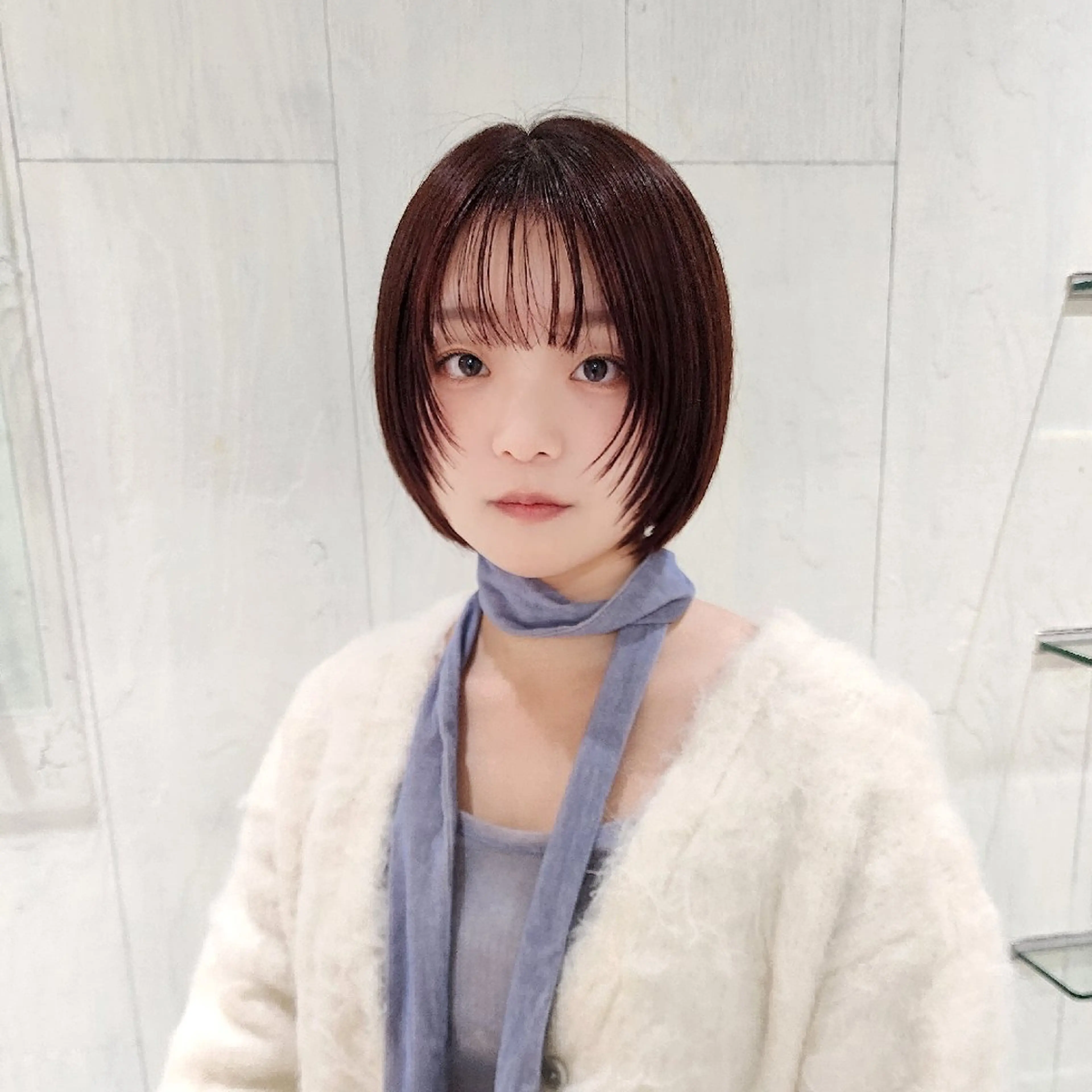 ショート カラー ボブレイヤー ボブ 顔まわりレイヤー 顔周りカット レイヤーカット カット ヘアカラー トリートメント レイヤーカット/ ウルフカット/大橋 のヘアスタイル