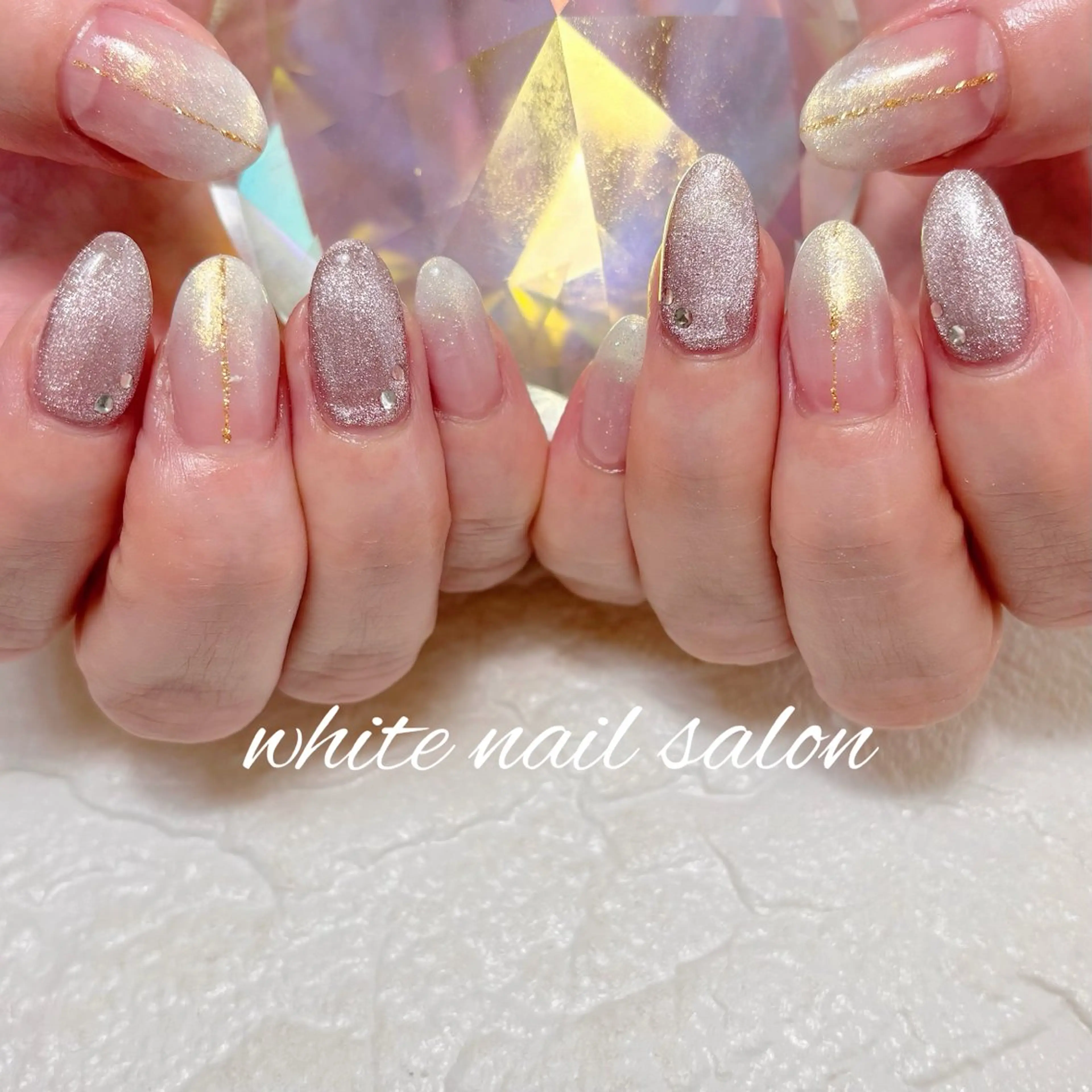ネイル フットネイル ラメ(グリッター) ハンドネイル white nail salonのネイルデザイン