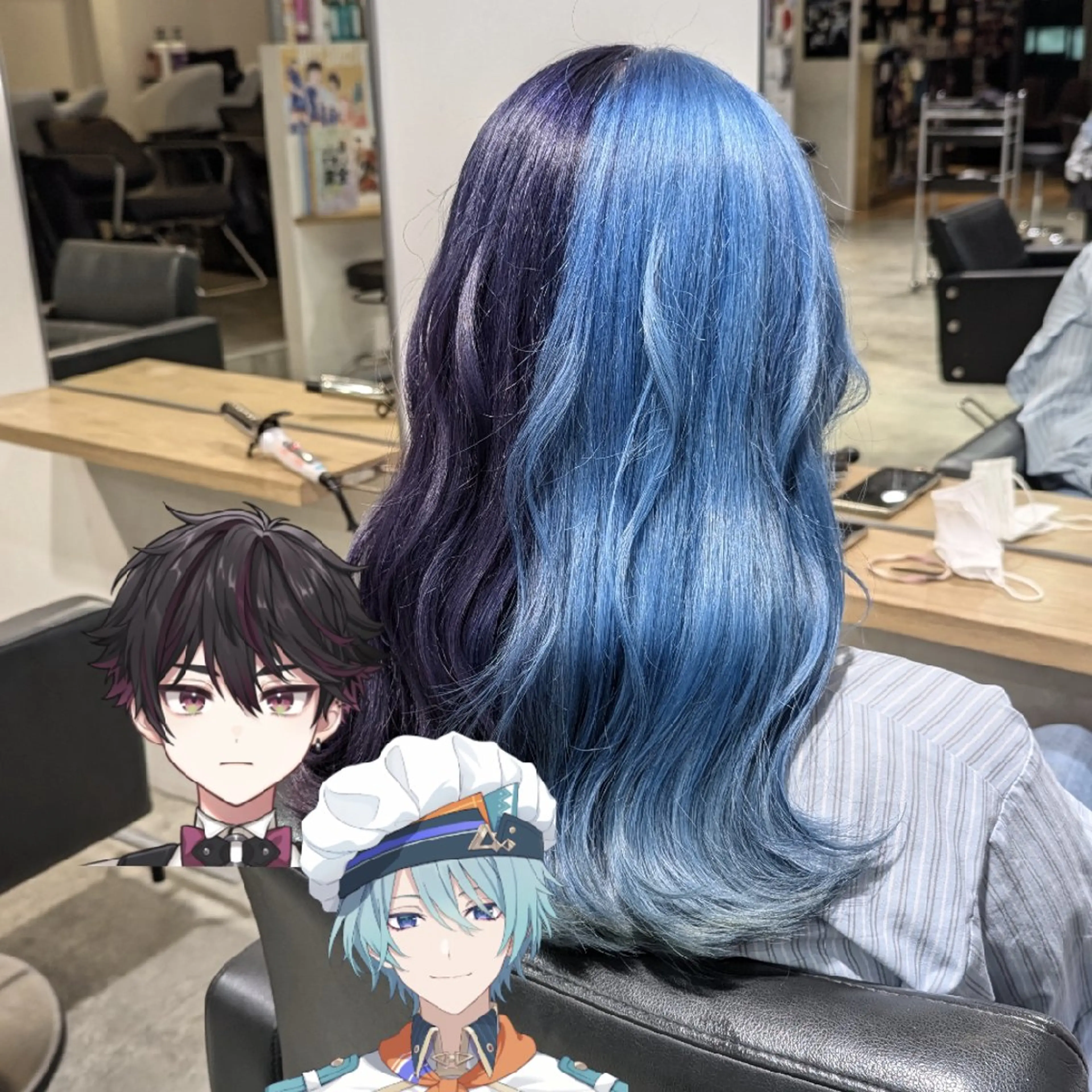 カラー ロング 推しカラー🦉にじさ んじカラー🌈🕒✨のヘアスタイル