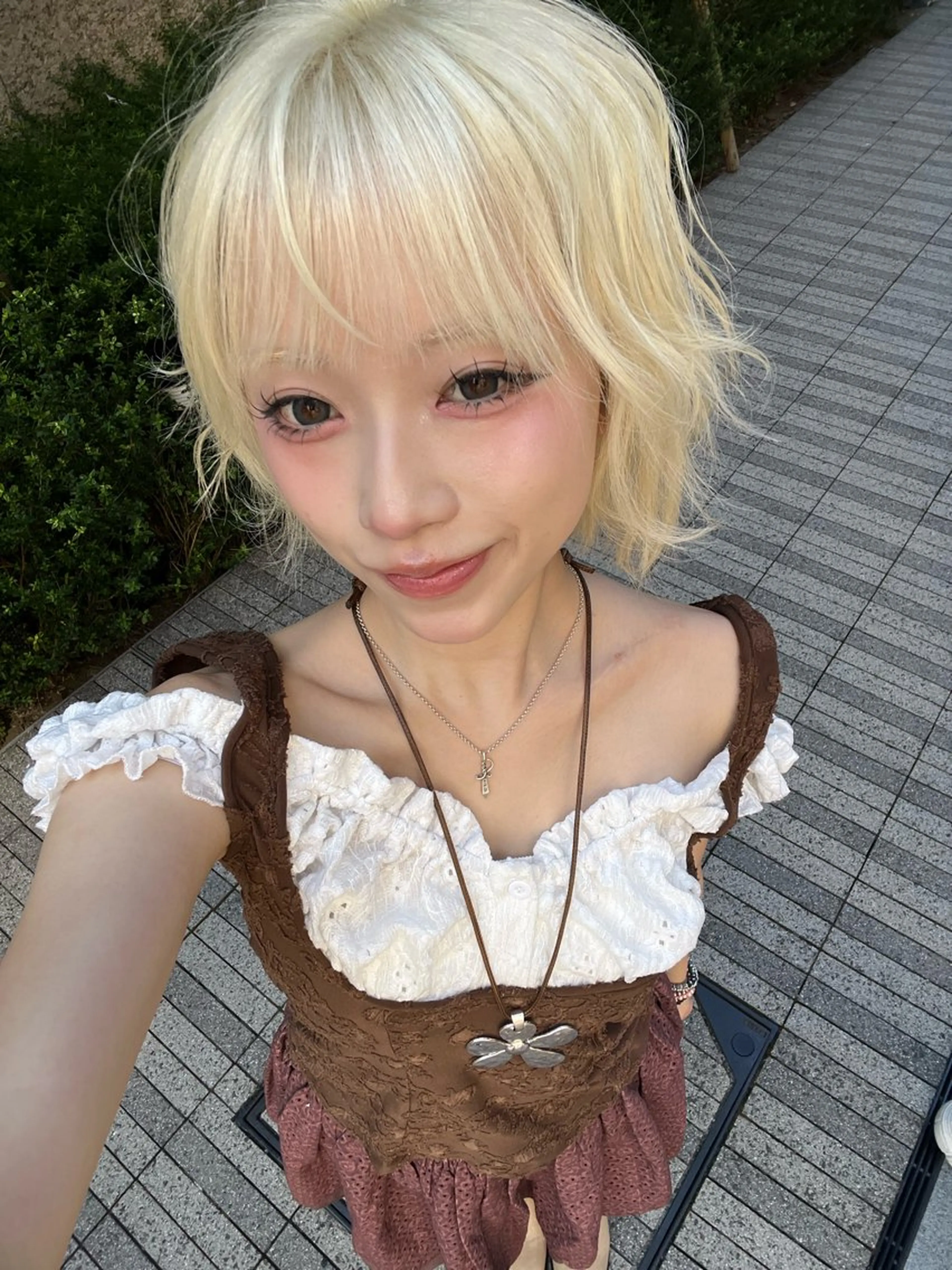 カラー ショートボブ ブロンド ボブ 透明感カラー✨🩵 韓国ヘアkanatoのヘアスタイル