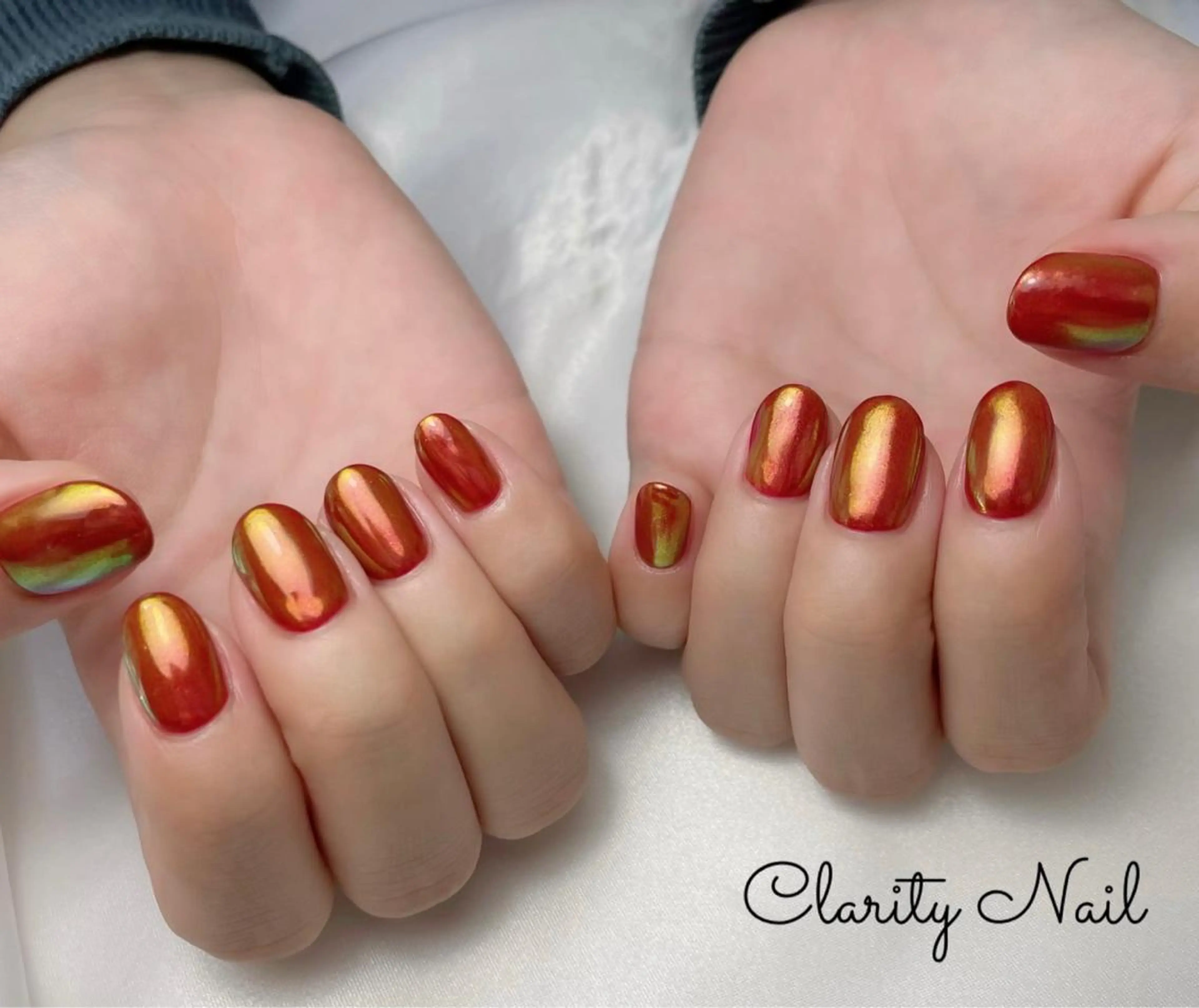 ネイル ミラーネイル ワンカラーネイル ハンドネイル Clarity Nailのネイルデザイン