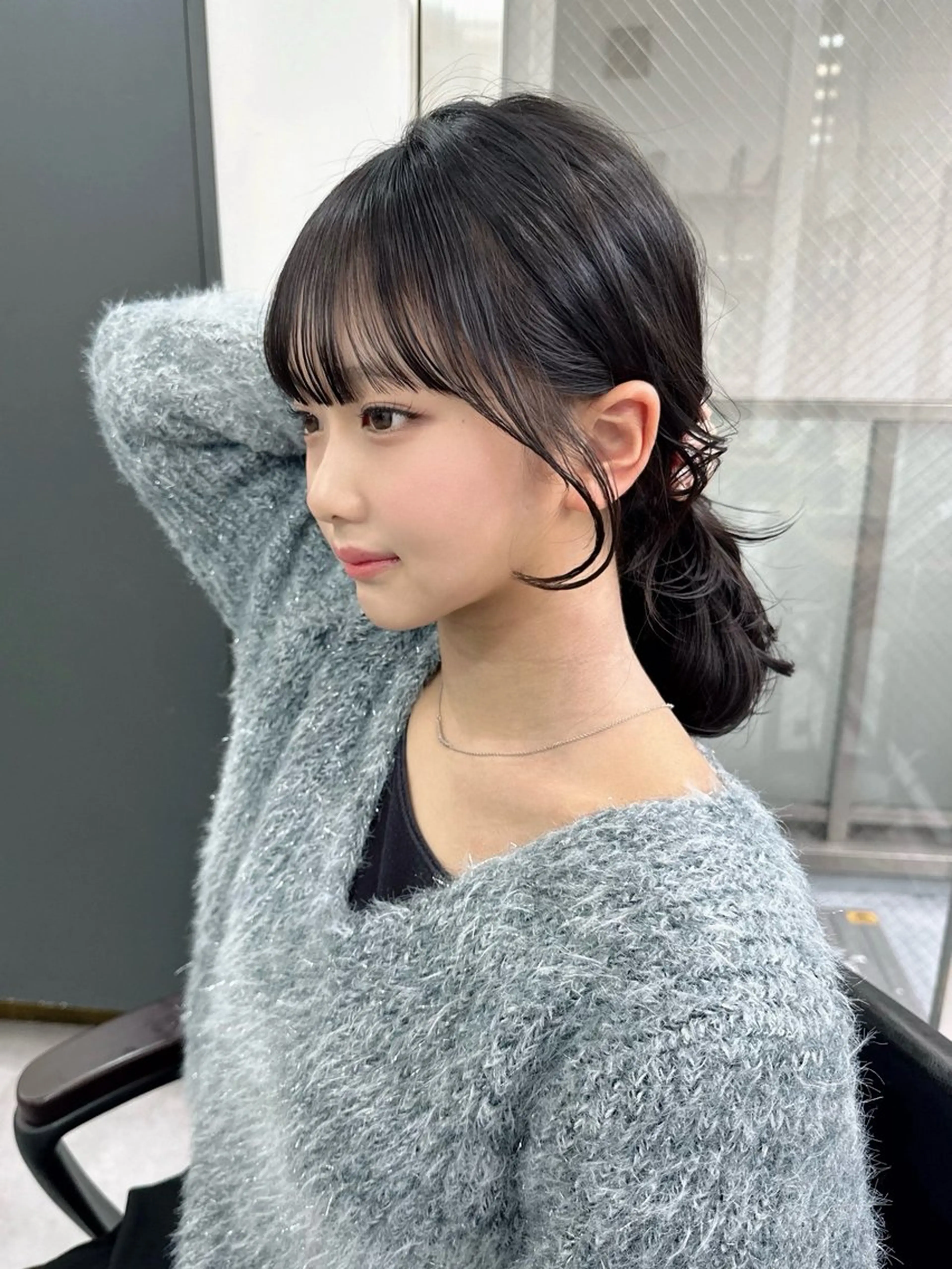 ミディアム カラー 顔周りカット 似合わせカット 小顔カット 木村 美紅のヘアスタイル