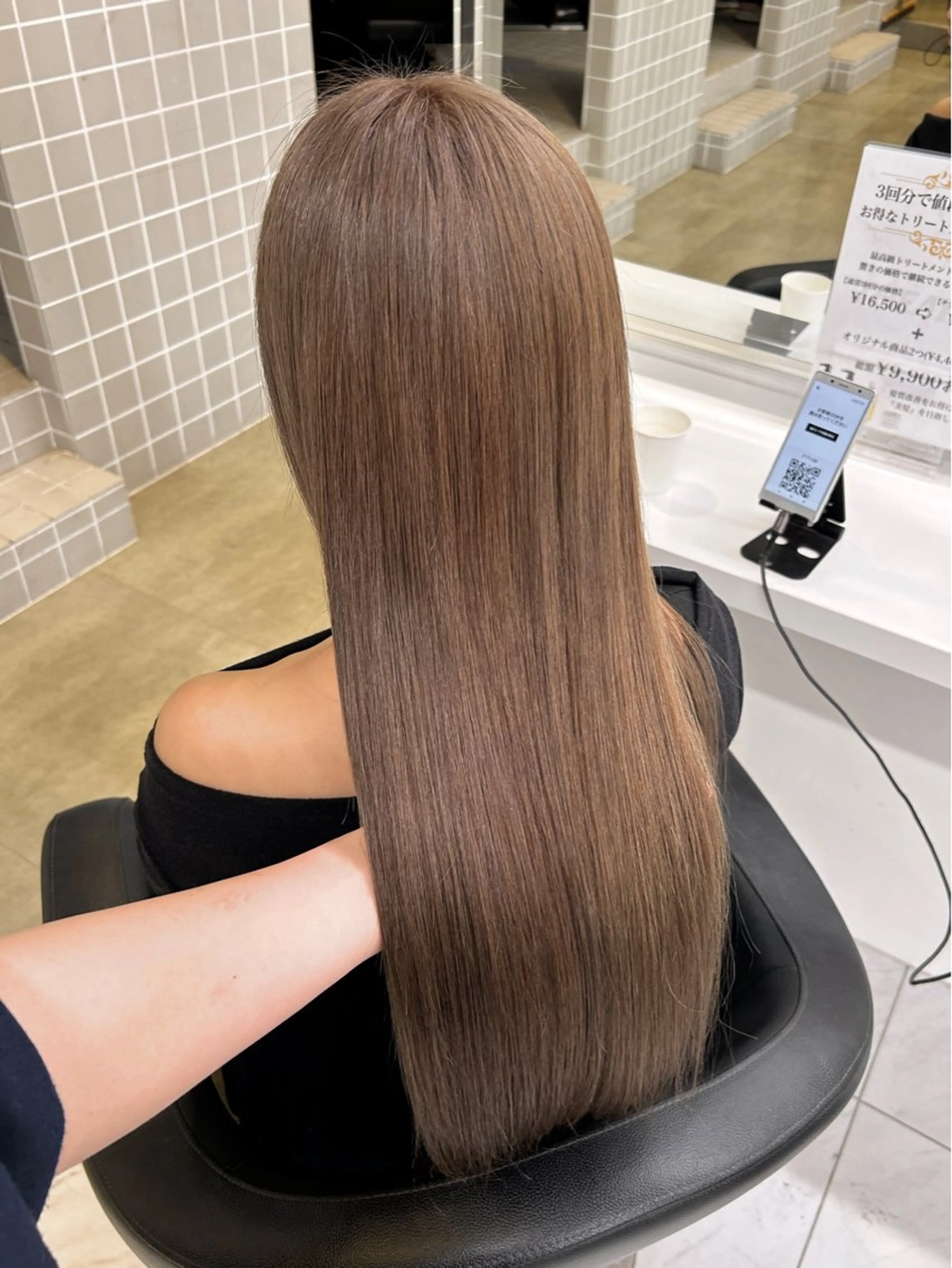 ロング カット ヘアカラー トリートメント ヘッドスパ ヘアセット 🥯縮毛/レイヤー/ ベージュヘア🥯のヘアスタイル