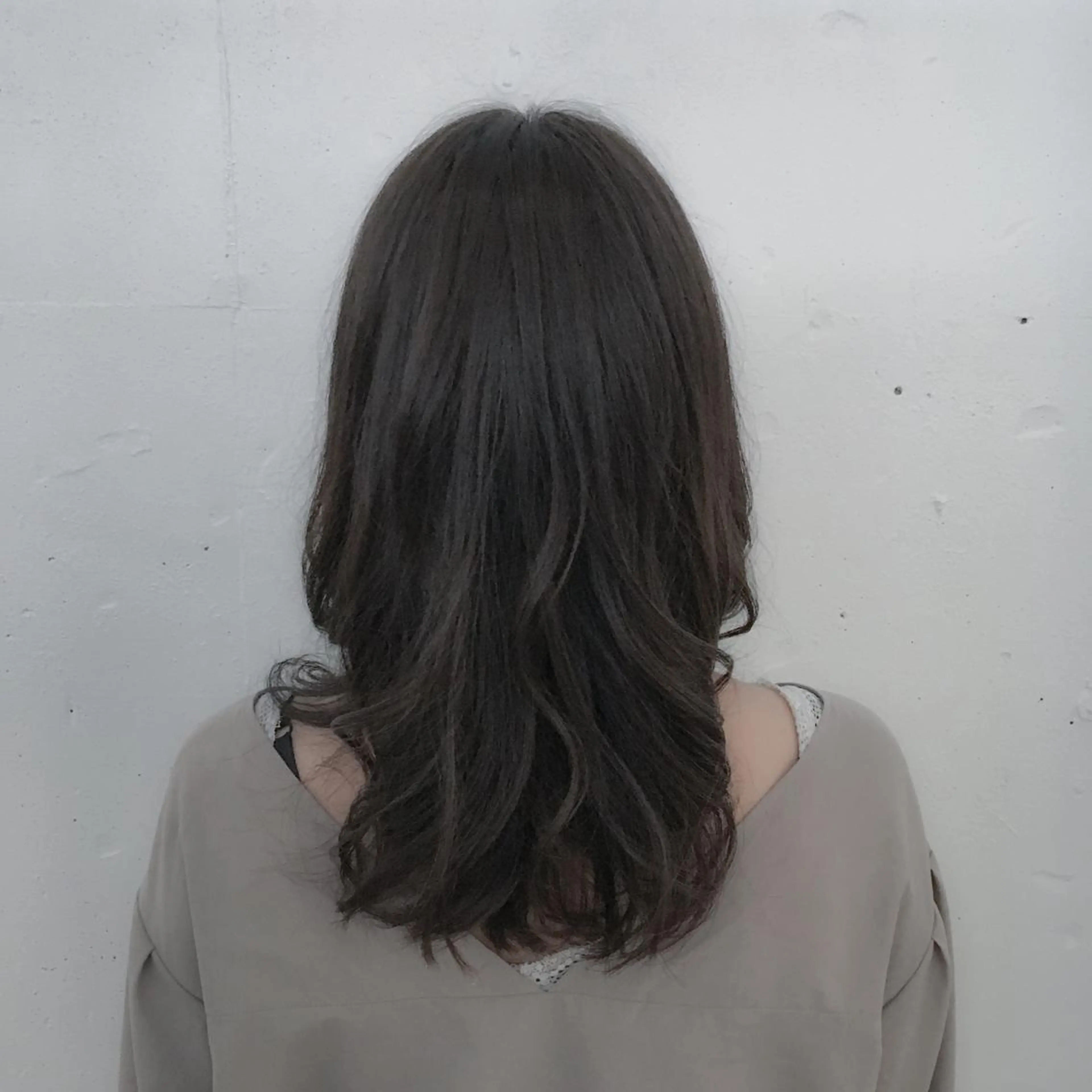 セミロング カラー パーマ カット ヘアカラー パーマ トミタ アツシのヘアスタイル