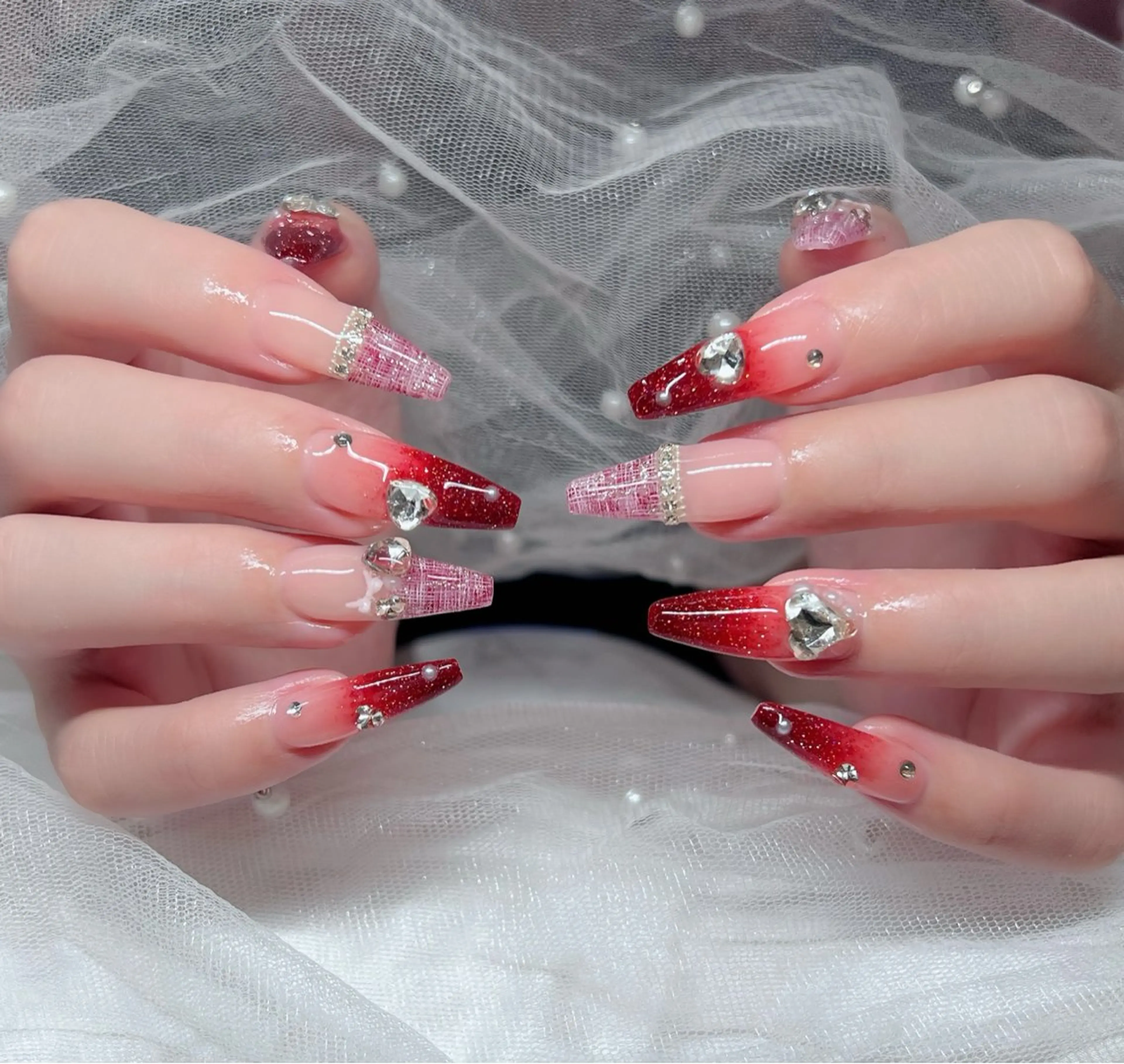 ネイル ハンドネイル 🎀PG🩵 ネイルサロンのネイルデザイン