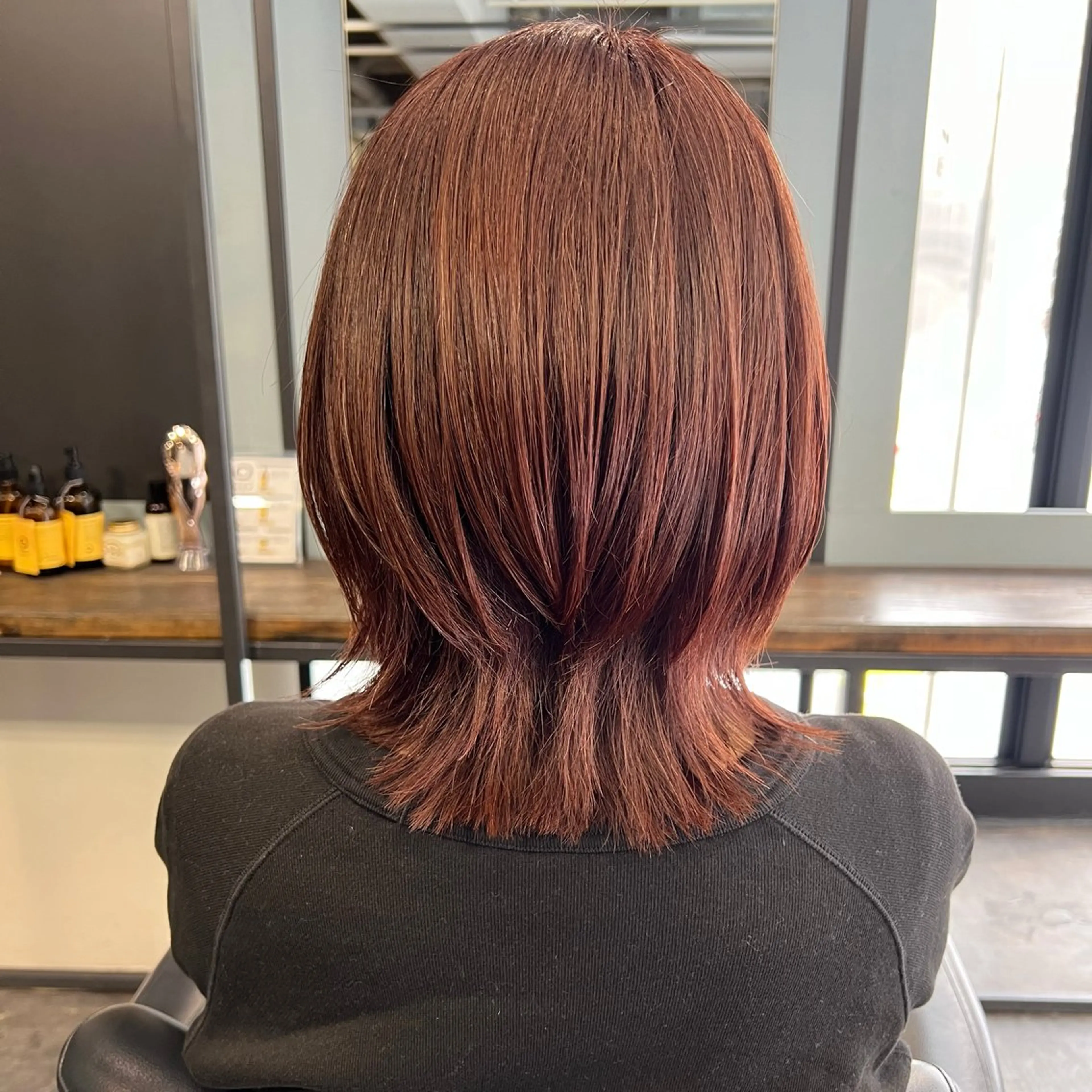 ミディアム ピンクブラウン レイヤーカット カット ヘアカラー 💘 艶モテ/丁寧 カット💘rina.のヘアスタイル