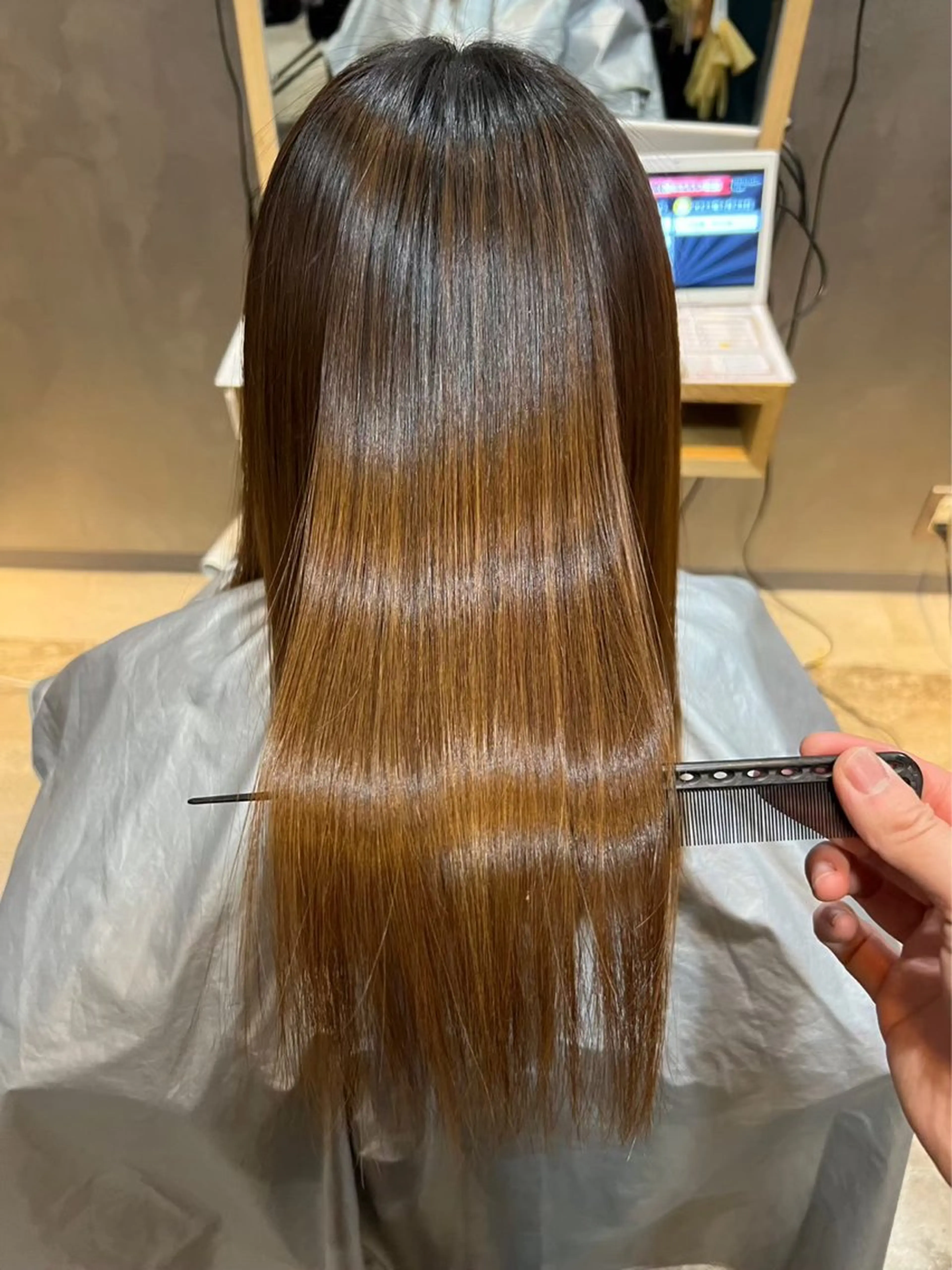 ロング 縮毛矯正 縮毛矯正 稲田 ことみのヘアスタイル