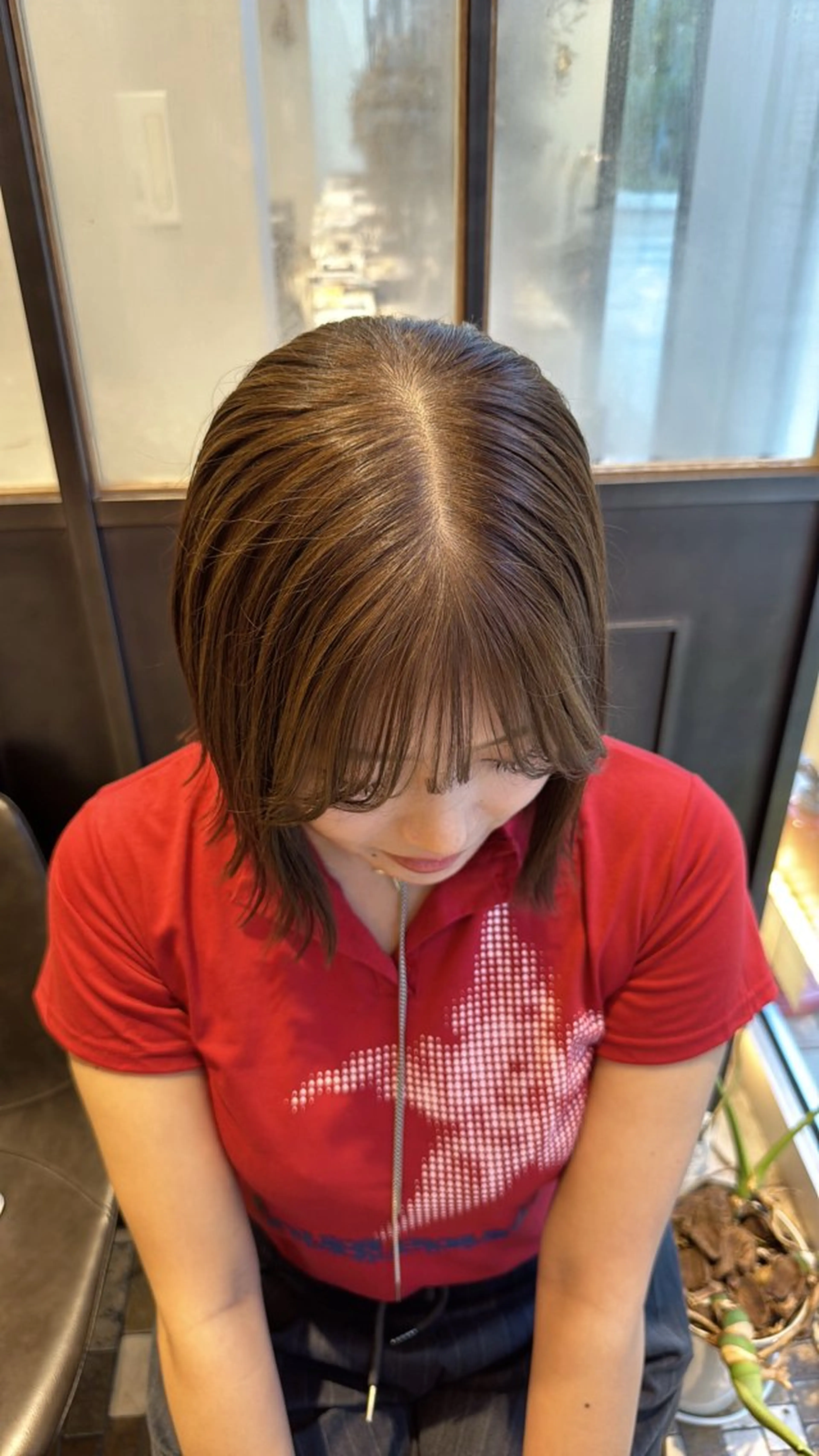 ショート 切りっぱなしボブ ボブ カット ヘアカラー レイヤーカット /momocaのヘアスタイル