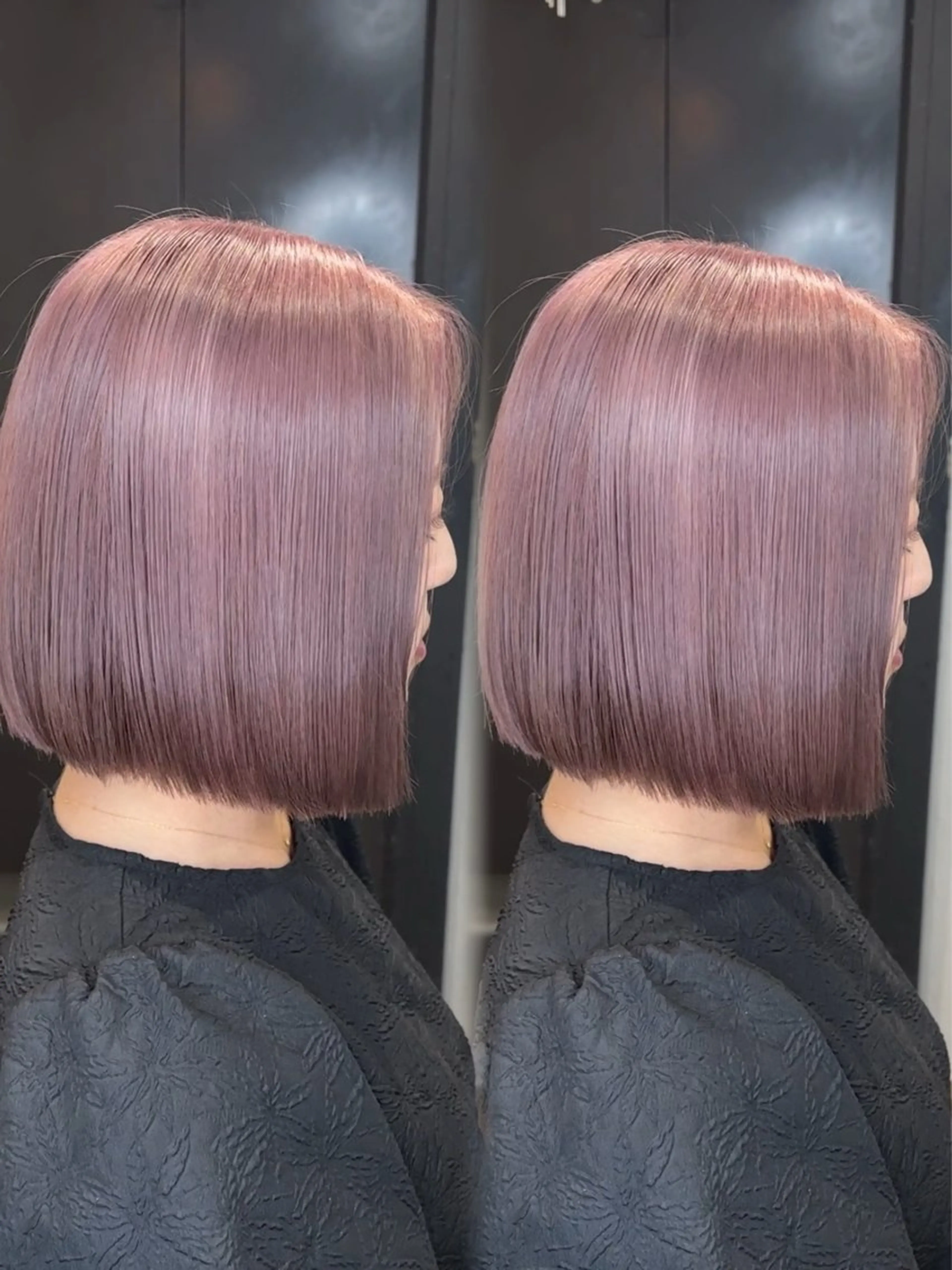 ミディアム 韓国ヘア/ブリーチ無 しWカラー/オリーブのヘアスタイル