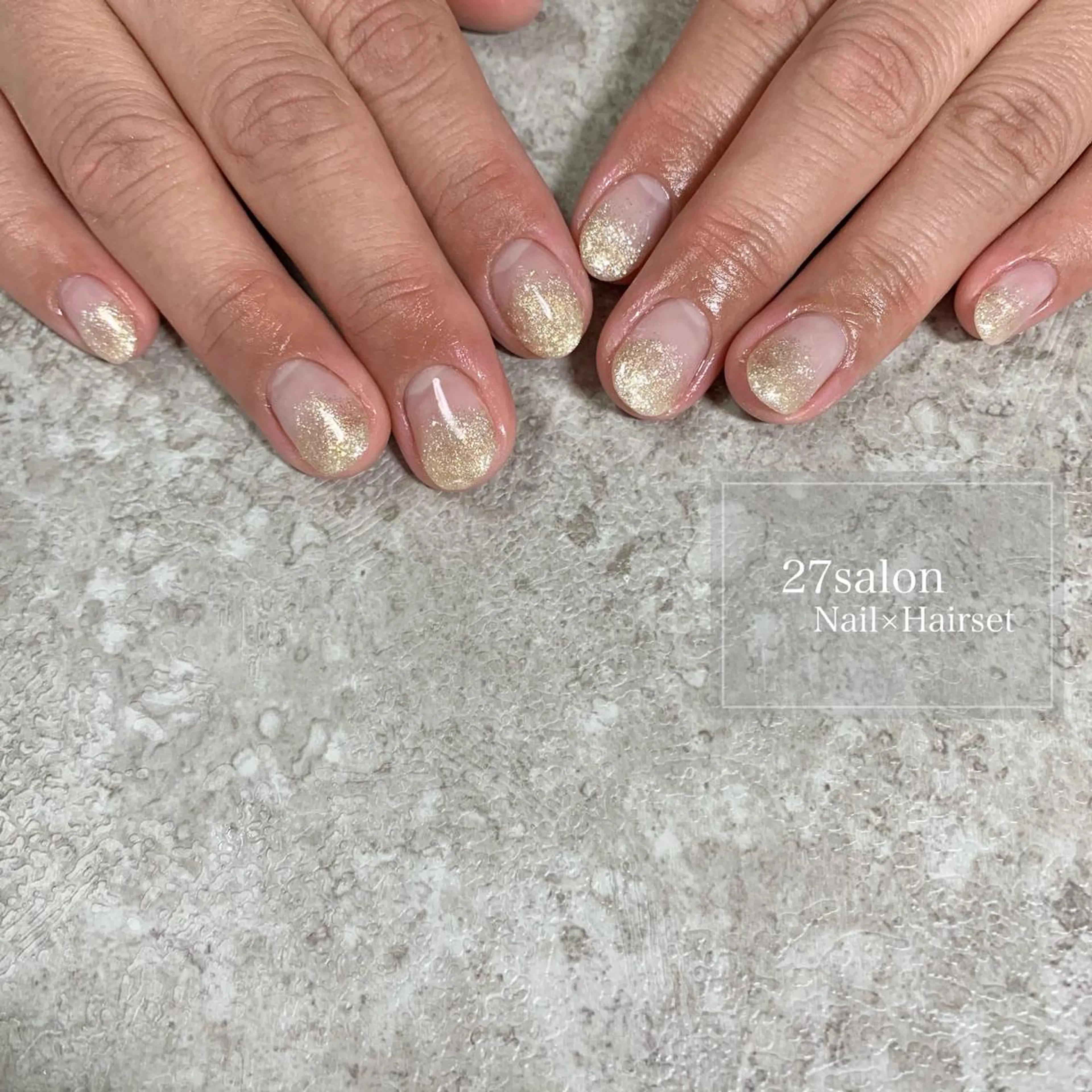 ネイル ラメ(グリッター) ラメグラデーション シンプルネイル 27salon yuinaのネイルデザイン