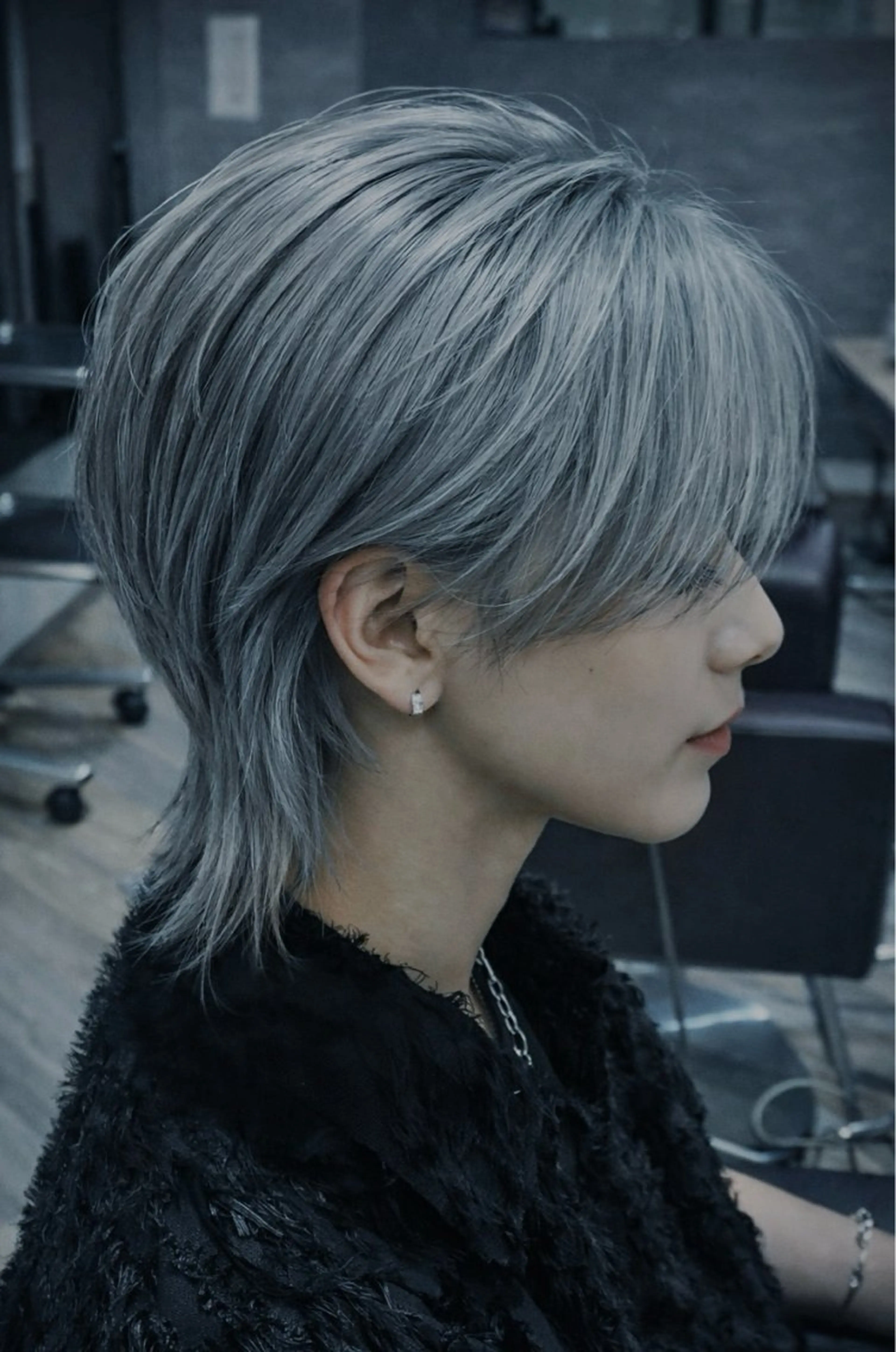 ミディアム カラー メンズ特化/フェザー /パーマ/伊勢元のヘアスタイル