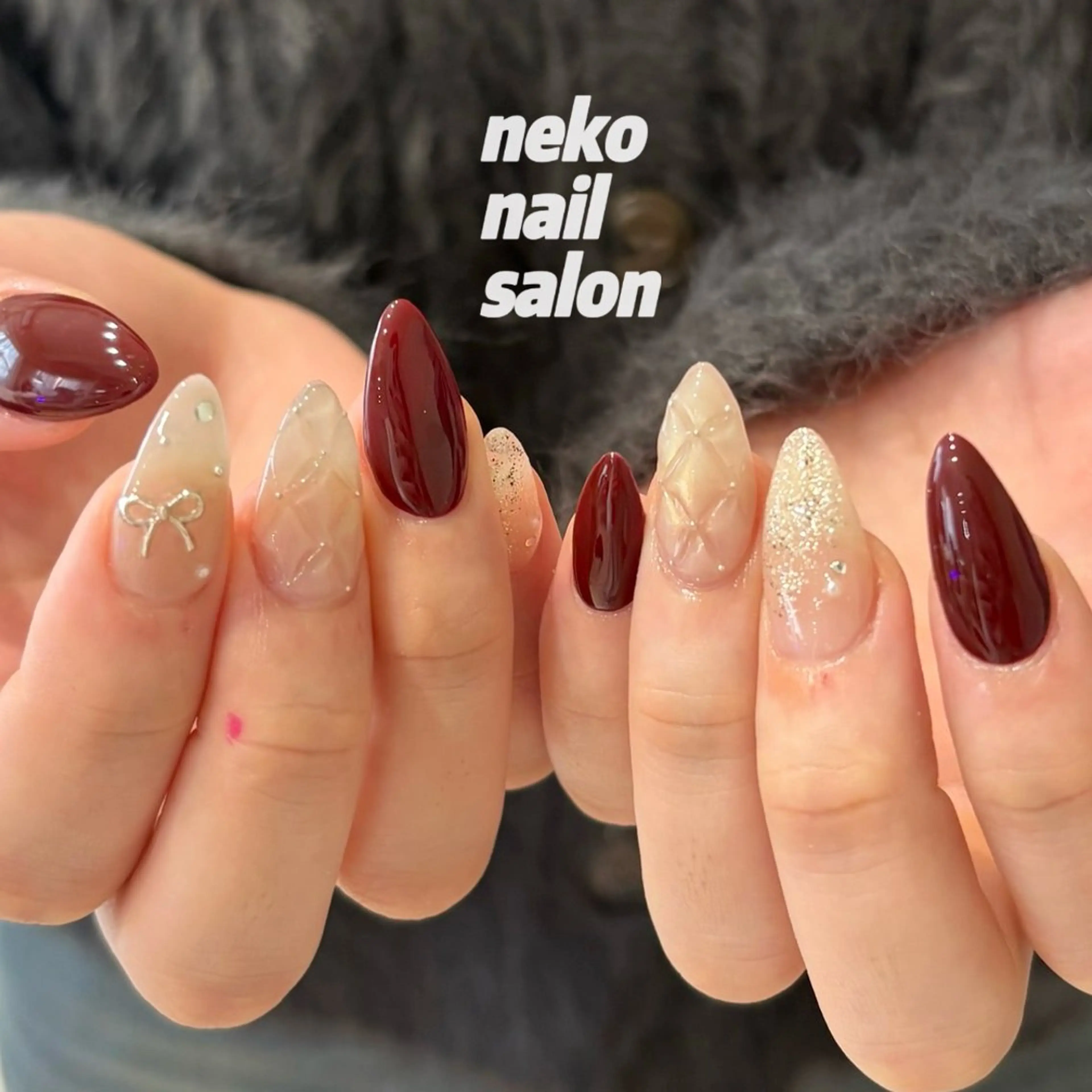 ネイル 持ち込み バレンタイン ハンドネイル neko nail所属・neko nailのネイルデザイン