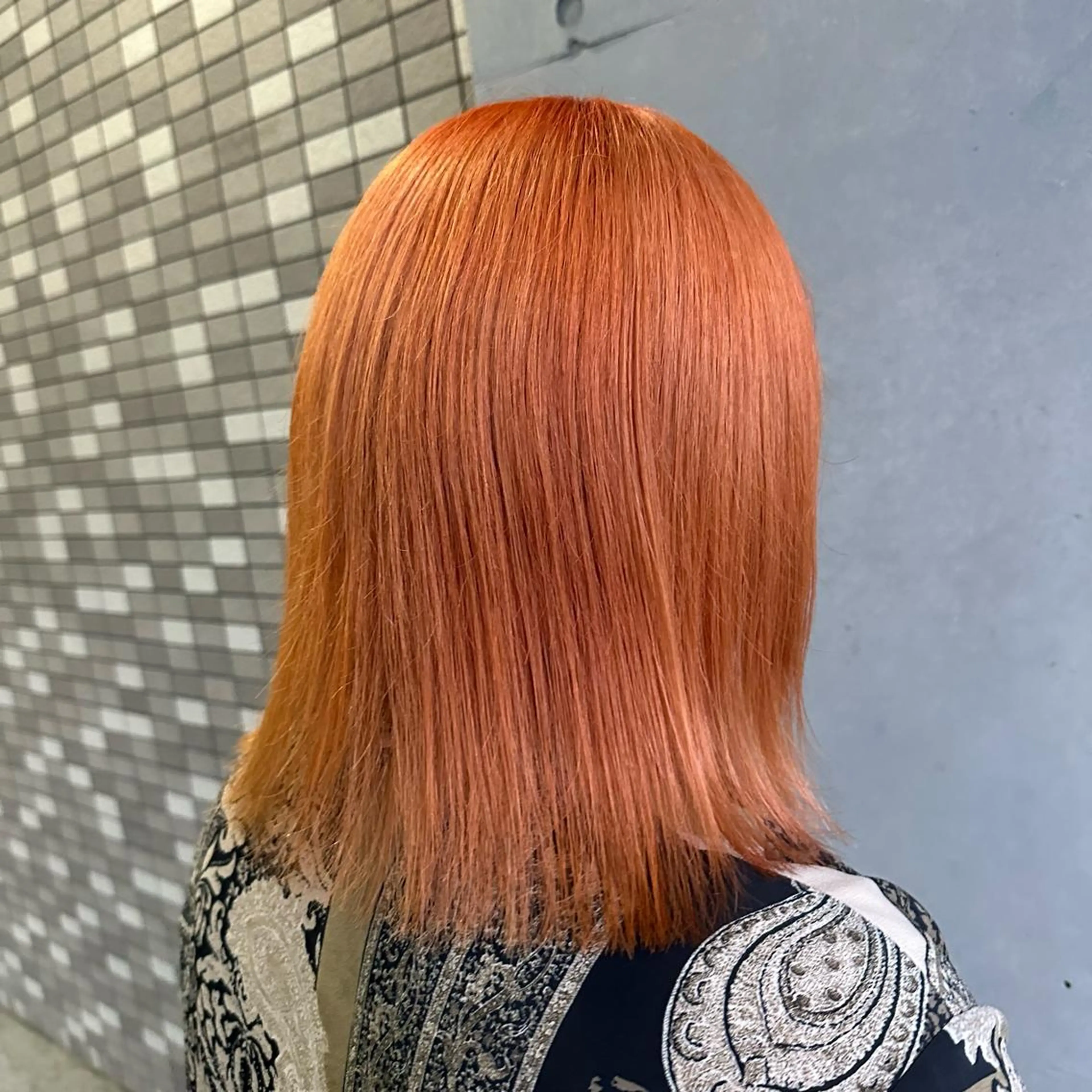 ミディアム カラー オレンジ インナーカラー指名 No.1菊池柊真のヘアスタイル