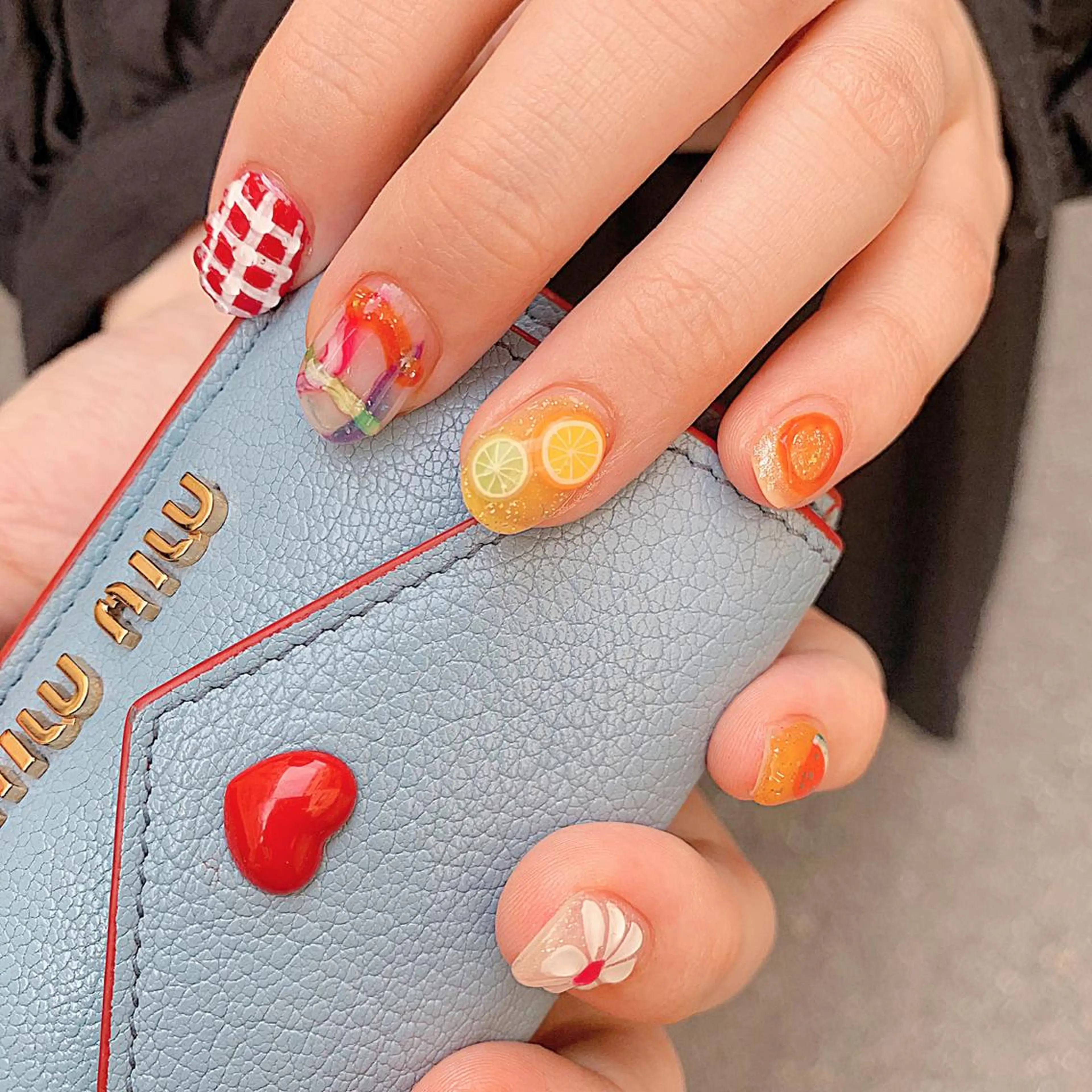 ネイル オレンジ mana ☾のネイルデザイン