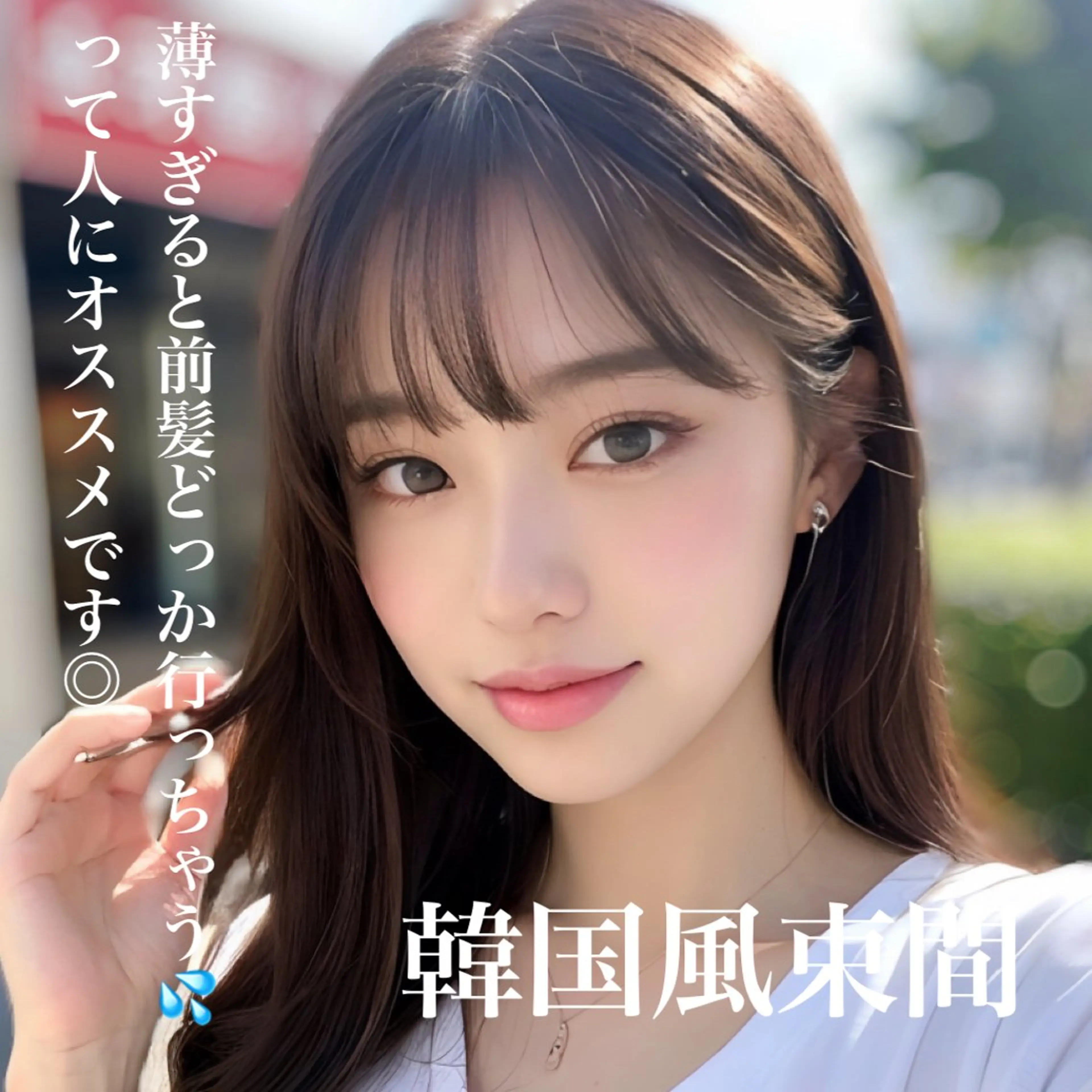 セミロング カラー 韓国ヘア♡ 顔まわりカットayaのヘアスタイル