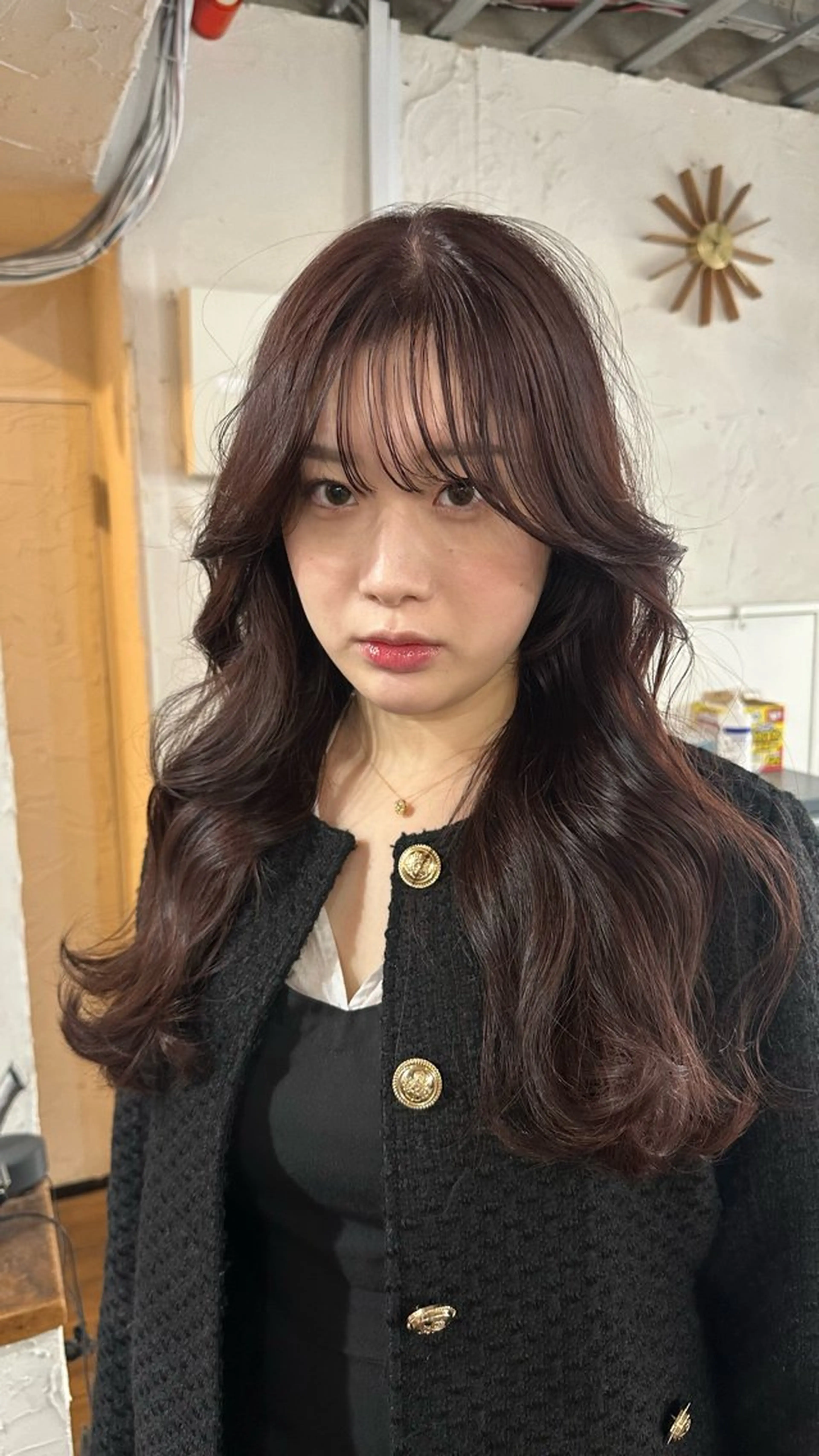 ロング カラー グレージュ ボブ くびれヘア 顔まわりレイヤー 顔周りカット カット ヘアカラー トリートメント フリーランス所属・韓国ヘア レイヤー くびれヘアMATSUのヘアスタイル