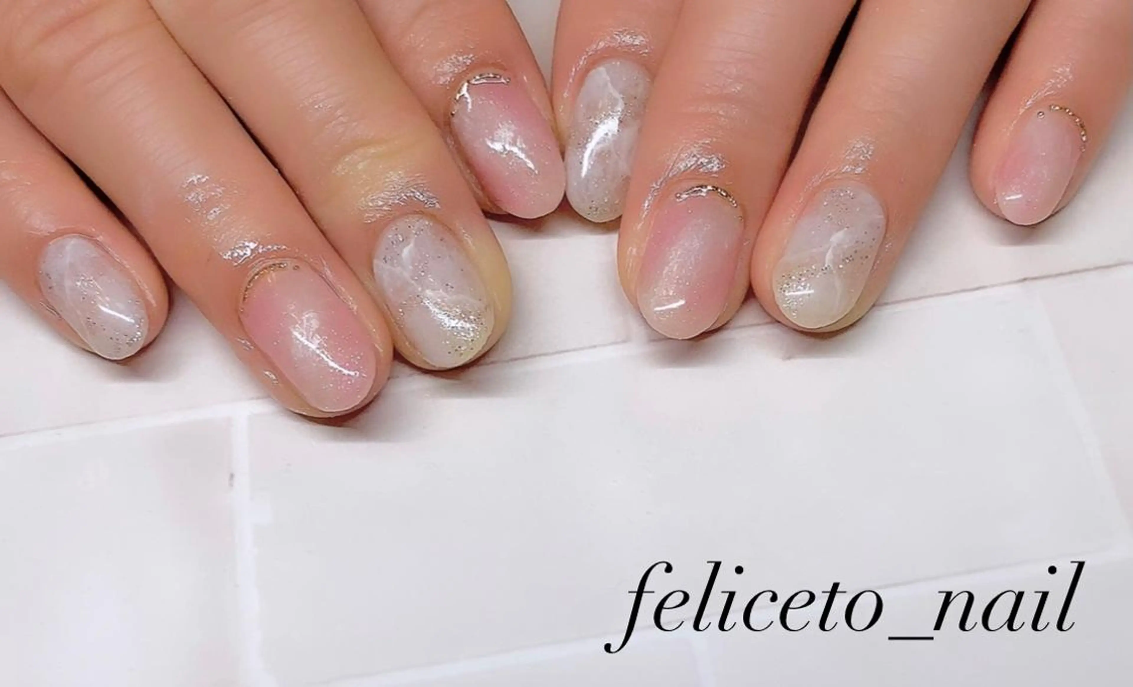 ネイル 大理石ネイル(マーブル) ピンク feliceto_nail所属・Honokaホノカ nailのエステ・リラクイメージ