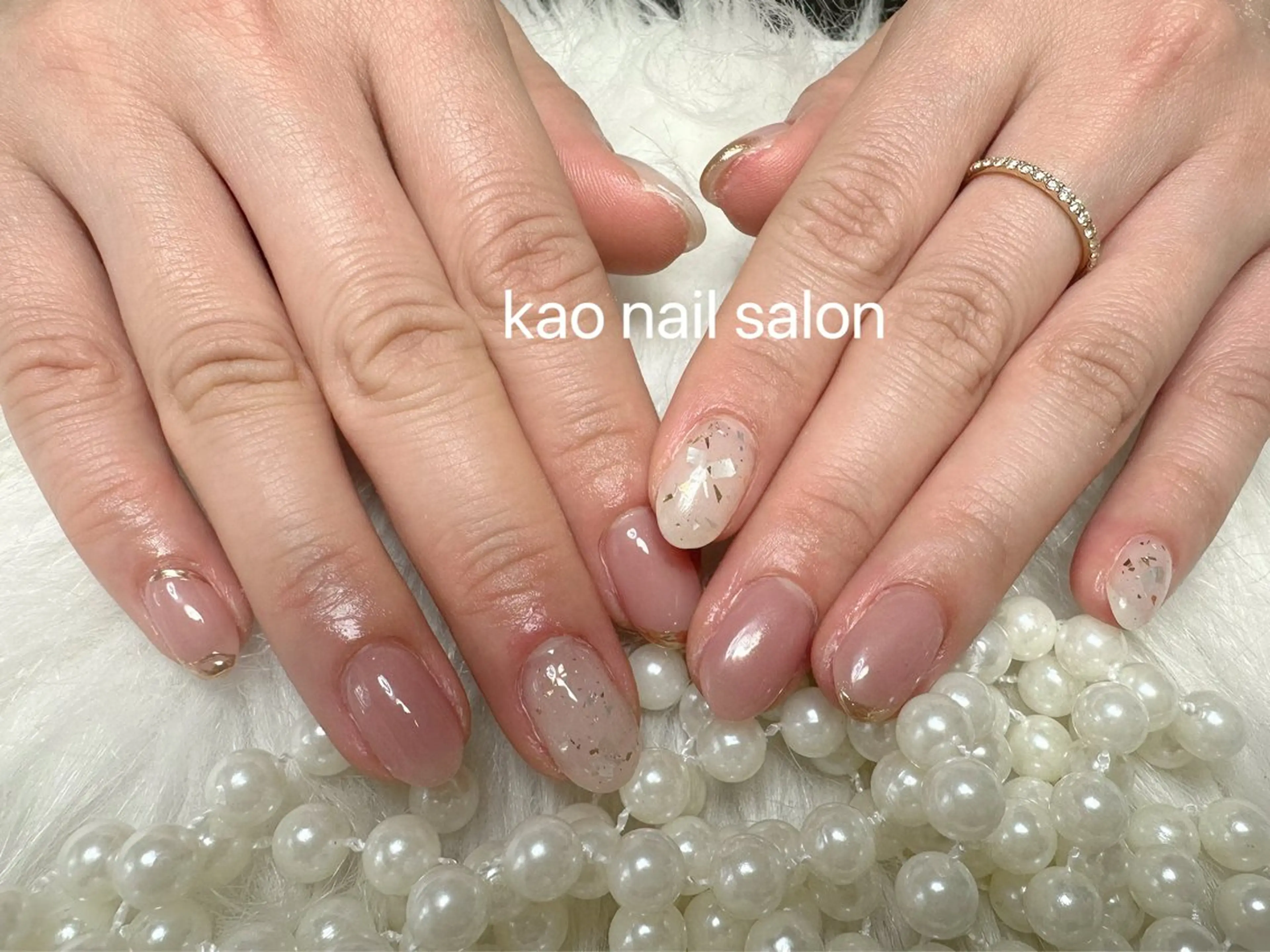 ネイル チークネイル 長さ出し フレンチネイル ジェルネイル ガラスフレンチ ハンドネイル kao nail マグネット/長さだしのネイルデザイン