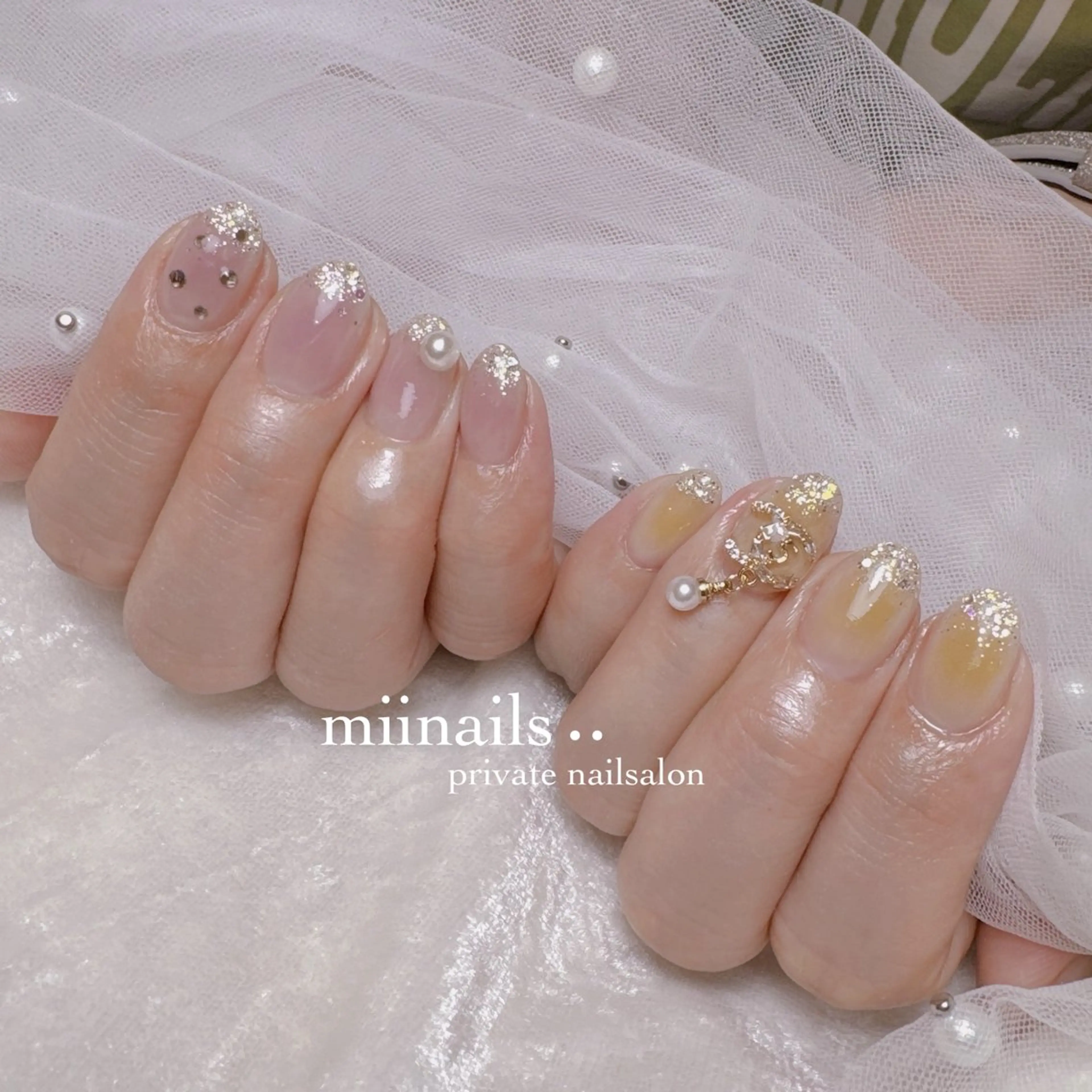 ネイル 韓国ネイル マグネットネイル ワンホンネイル ハンドネイル nailsalon miinailsのネイルデザイン