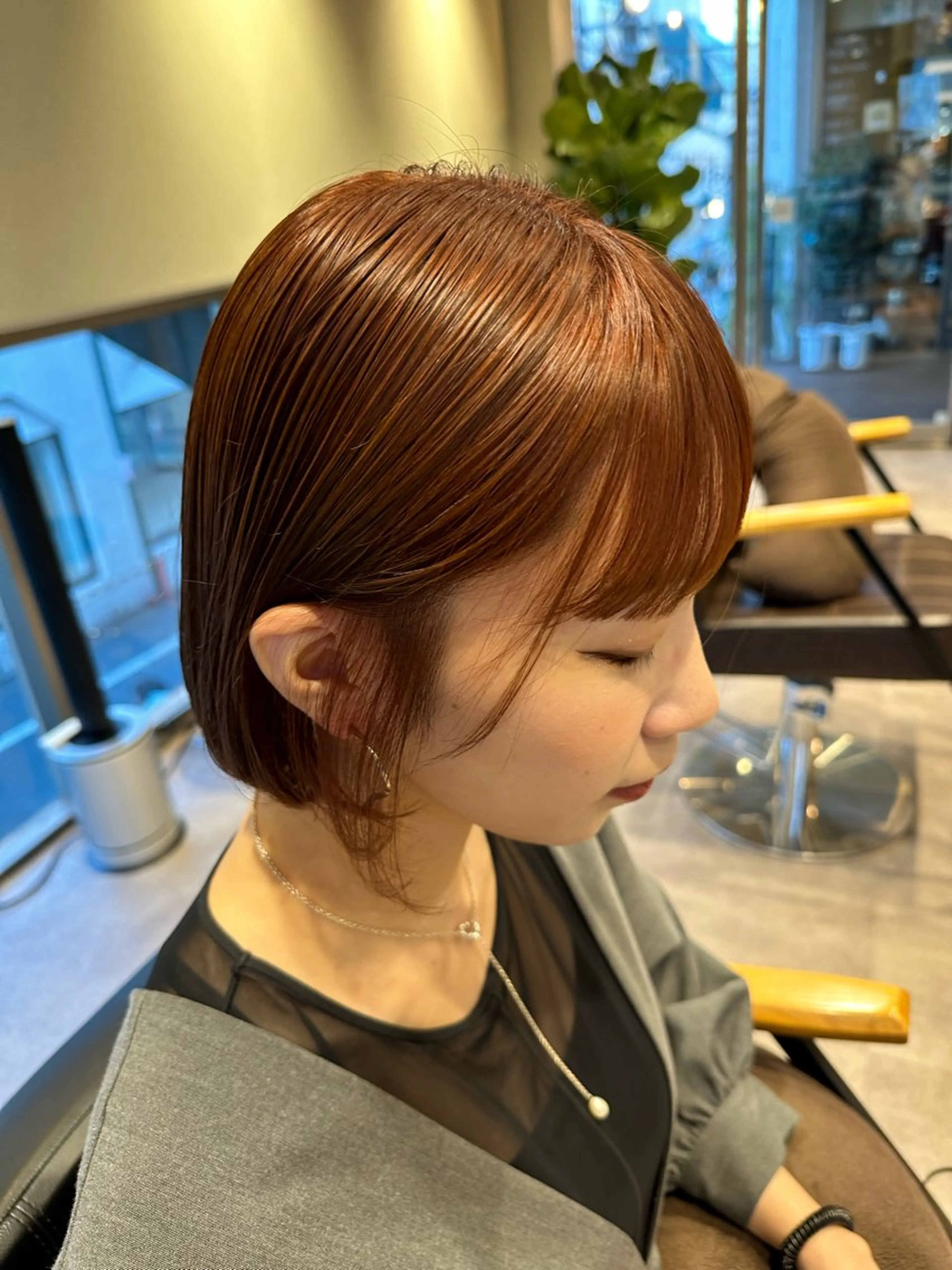 ショート カラー ブリーチ オレンジ ボブ 韓国風ヘア ショートヘア ヘアカラー 韓国風/オシャレ /縮毛矯正/滝口琴未のヘアスタイル