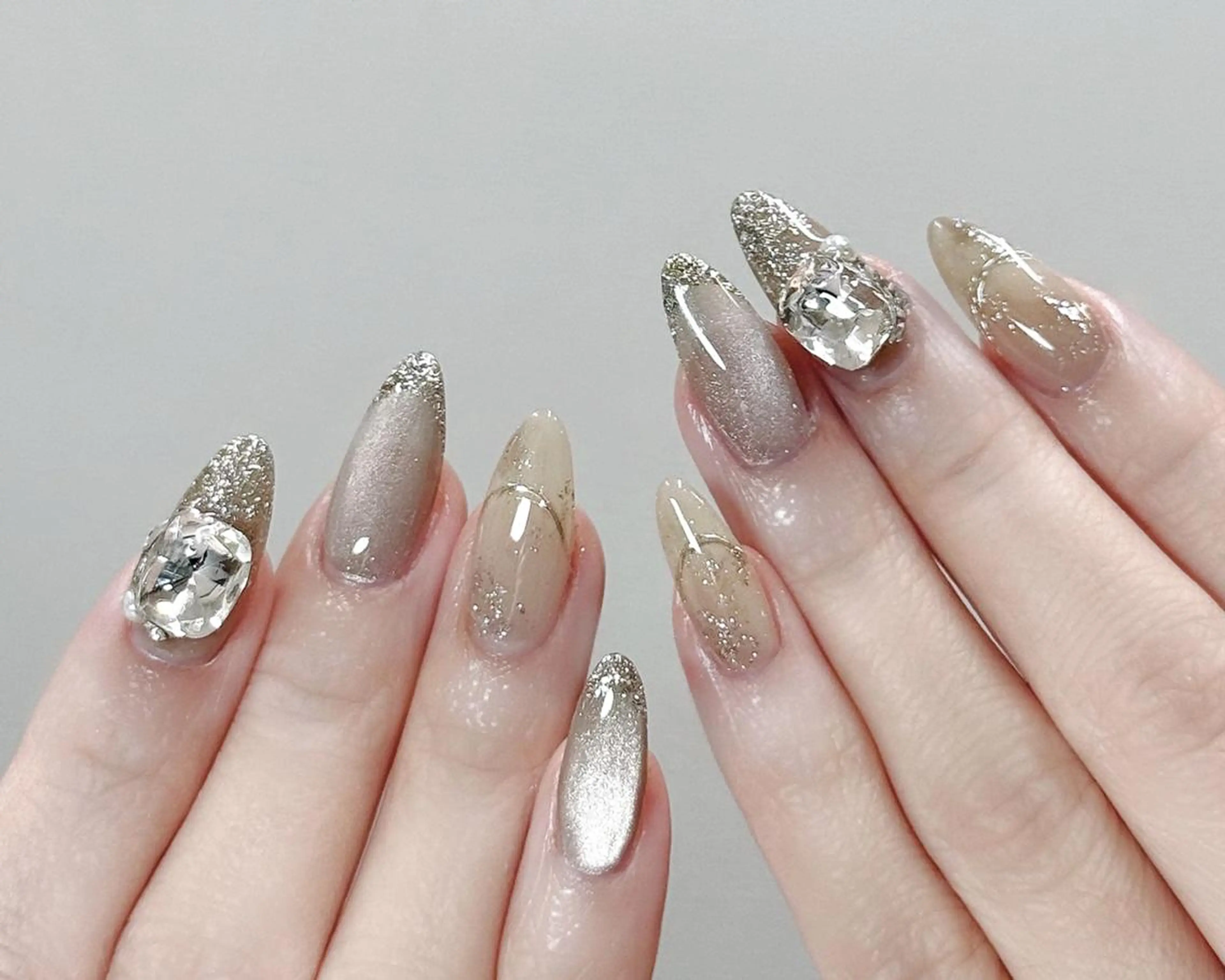 ネイル オーロラネイル ブルー チークネイル 長さ出し フットネイル ハンドネイル NAILS168 チップ長さ出し専門店のネイルデザイン