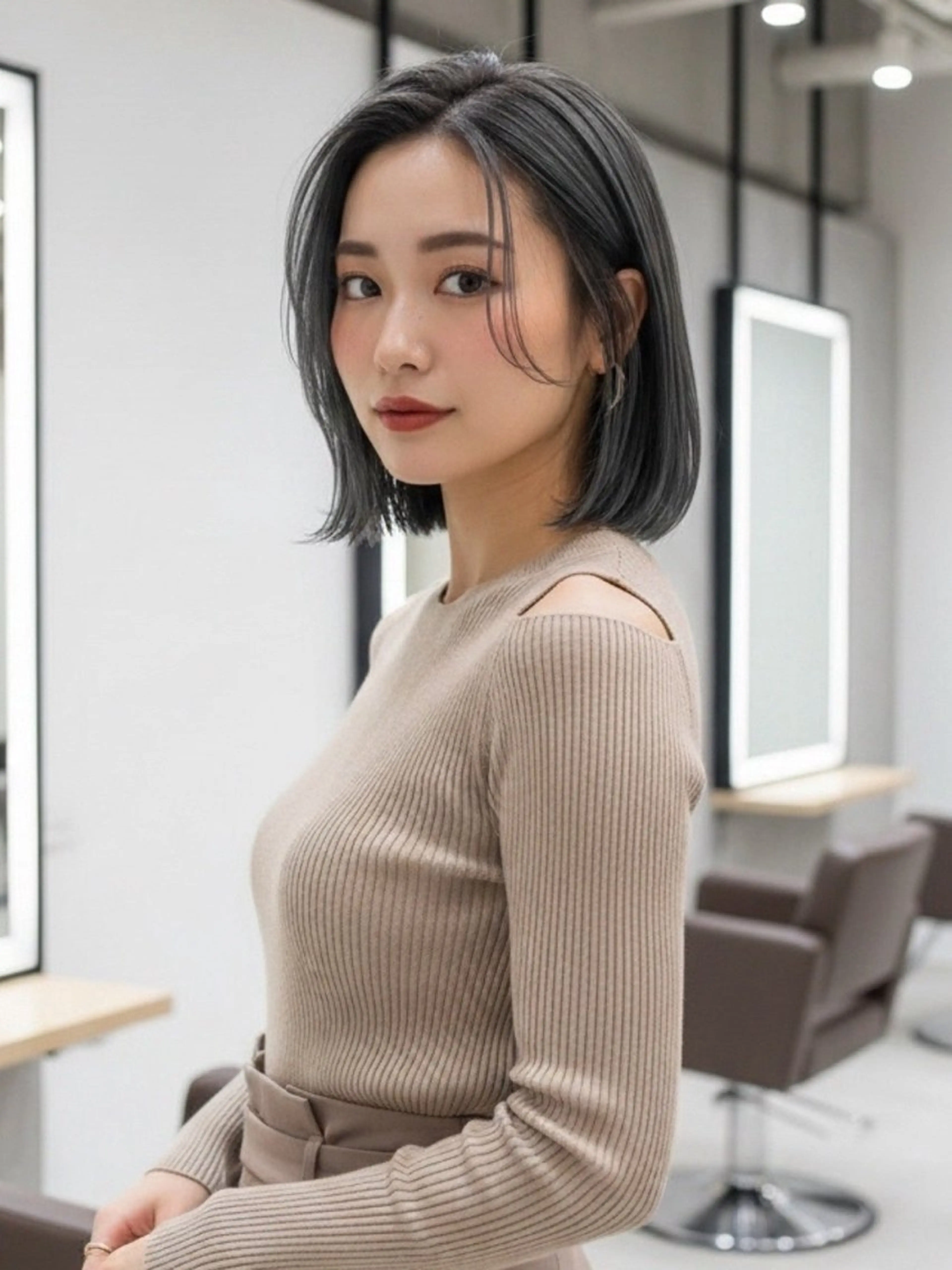 ミディアム 似合わせボブ✖️ 韓国レイヤー✨小関のヘアスタイル