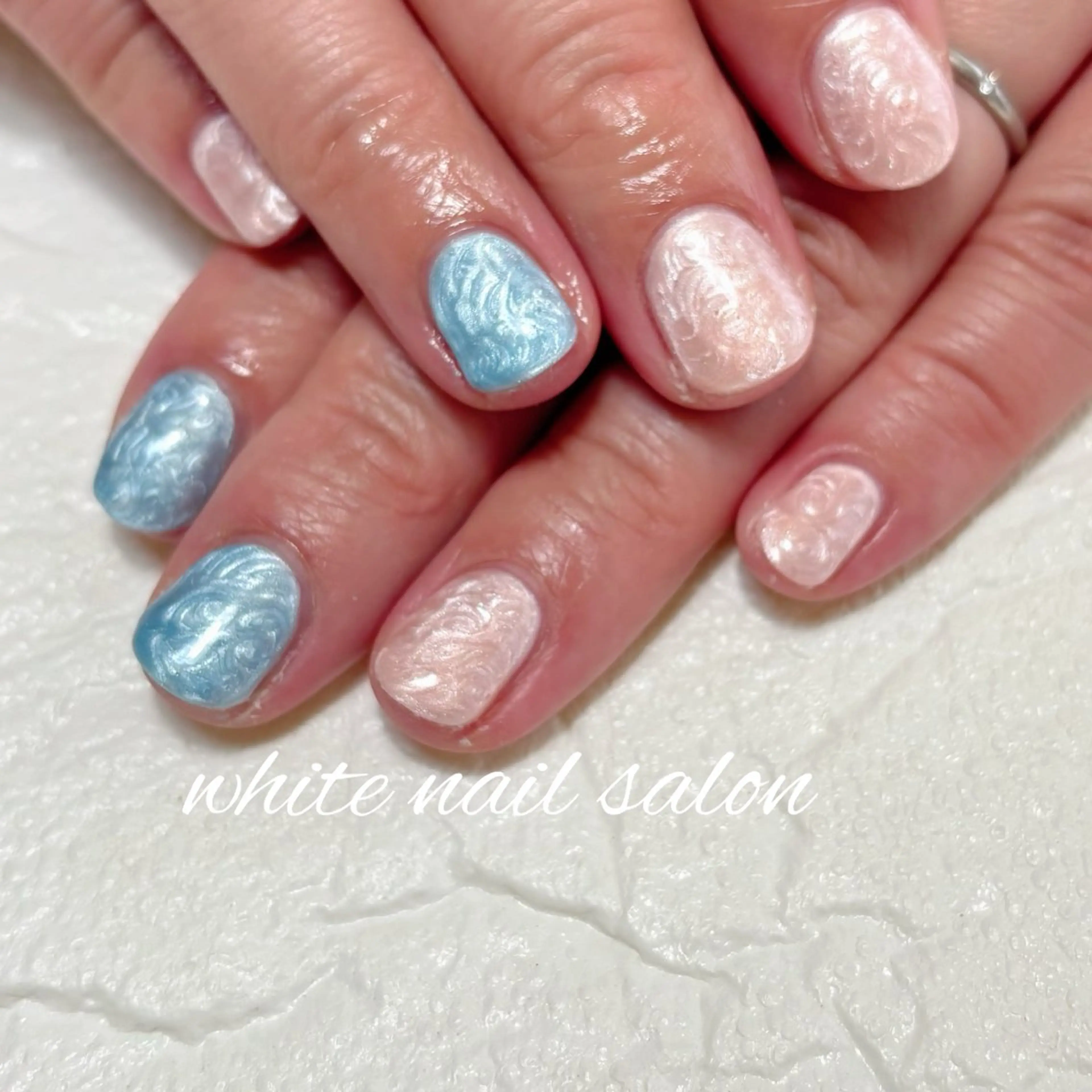 ネイル フットネイル 大理石ネイル(マーブル) ハンドネイル white nail salonのネイルデザイン
