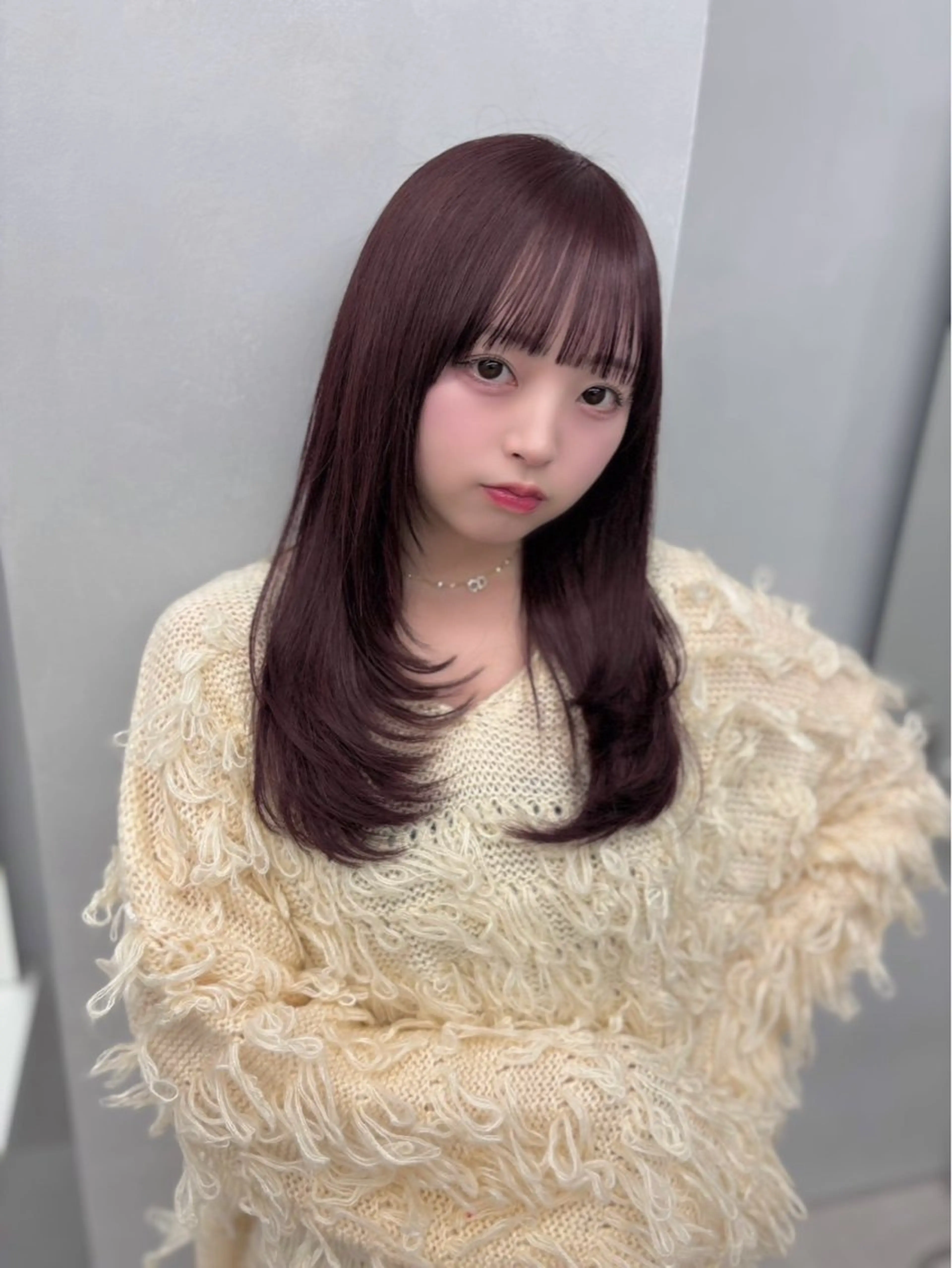 セミロング 顔周りカット レイヤーカット 韓国ヘア/髪質改善/ レイヤー/あおし🐼のヘアスタイル