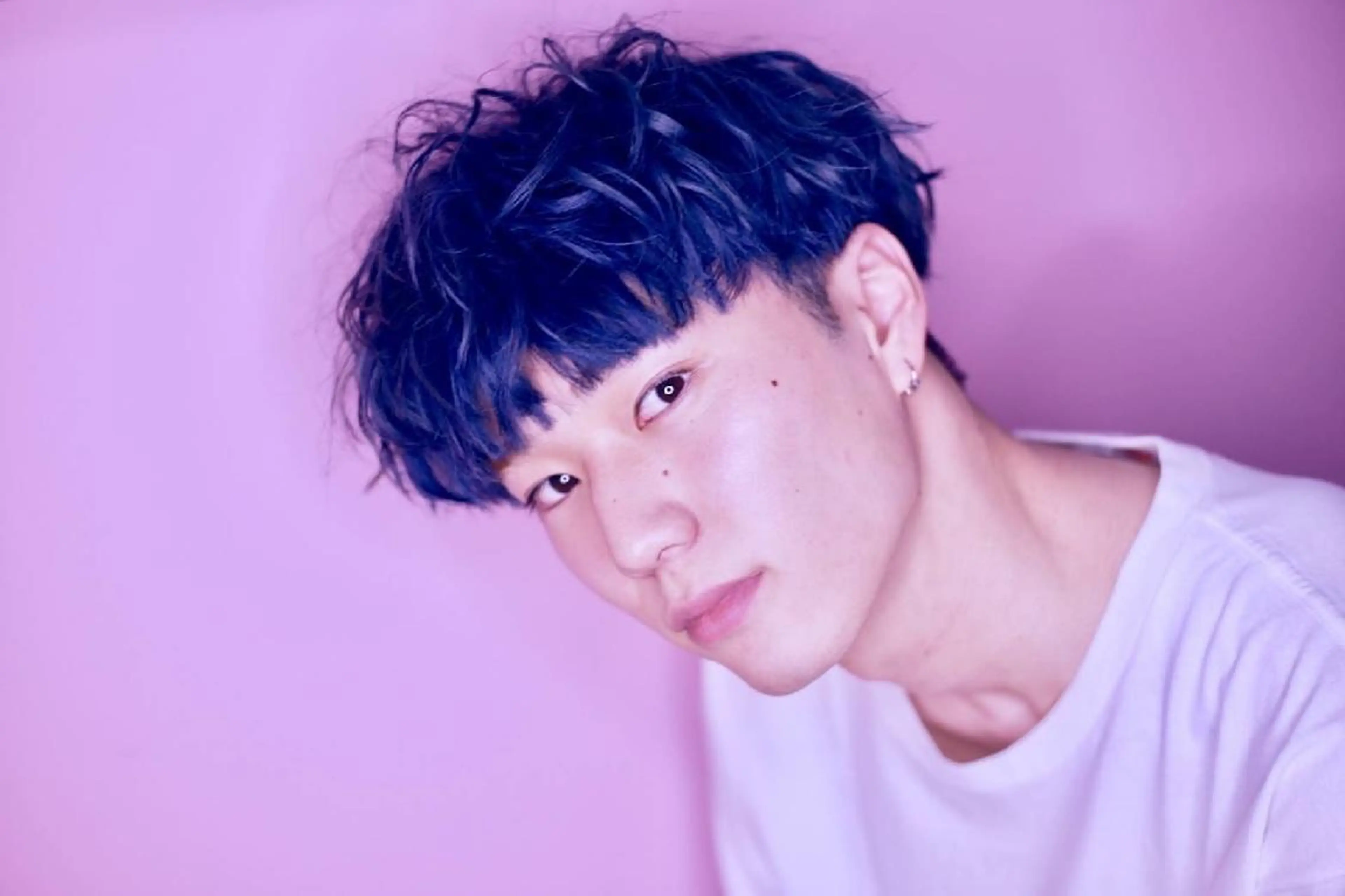 ショート カラー メンズ マッシュ ブルーカラー ショートヘア LOOKER所属・looker ルーカーのヘアスタイル