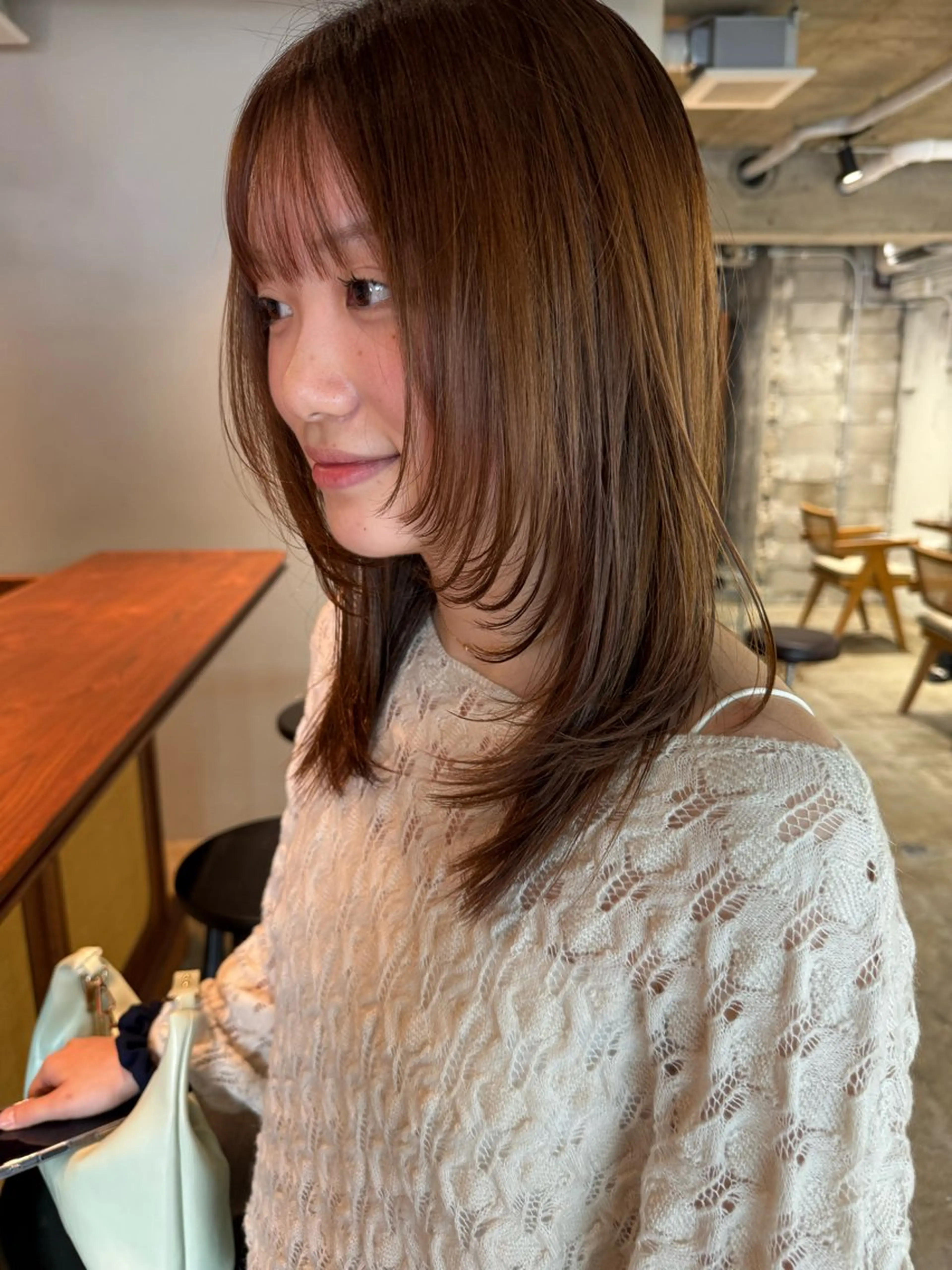 ミディアム カラー カット ヘアカラー トリートメント ヘッドスパ ヘアセット ere 代々木公園所属・みほ/ニュアンス/ モード/艶カラーのヘアスタイル