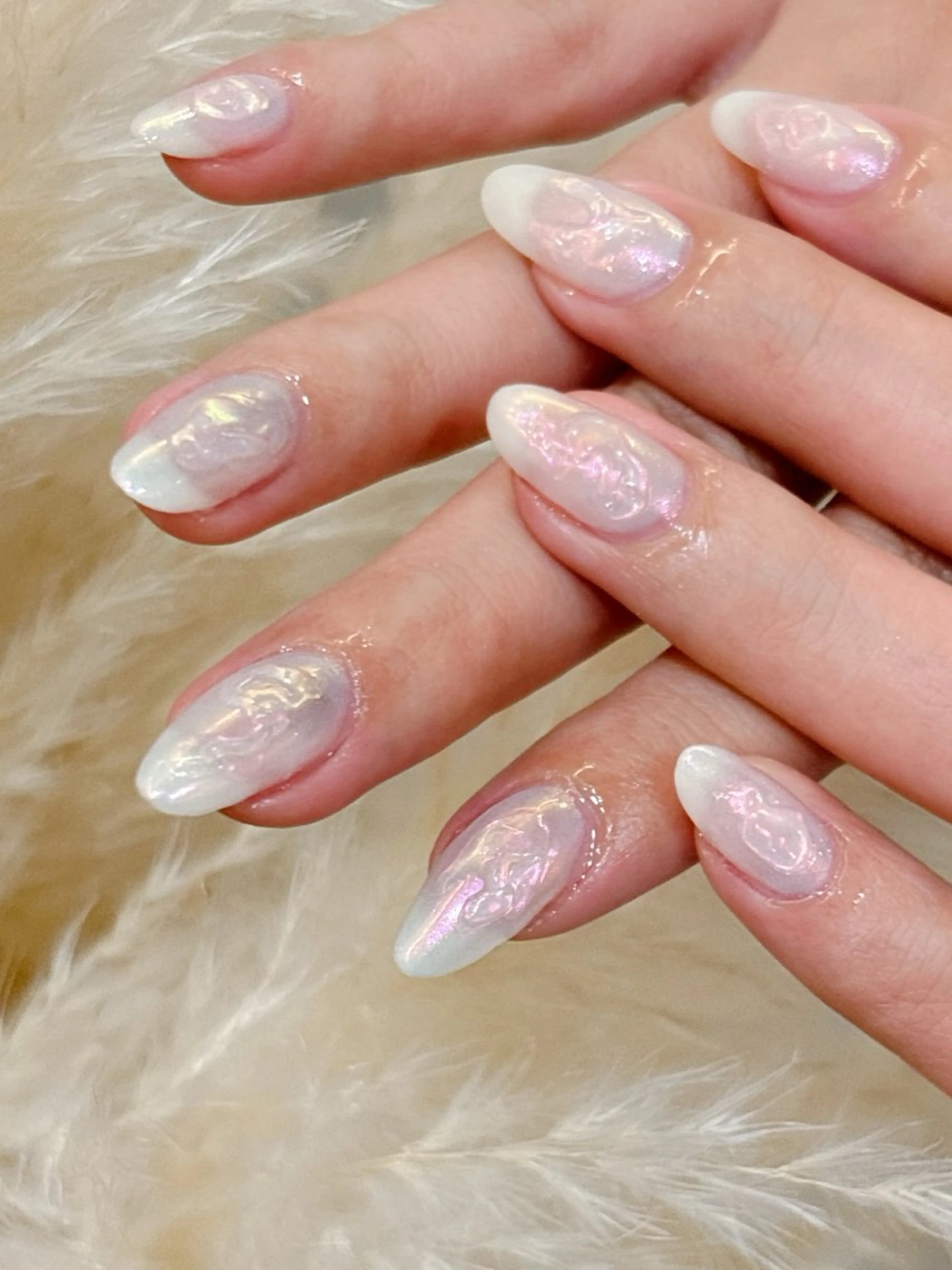 【うるっと艶感オーロラネイル】オフ/ドライケア込の写真
