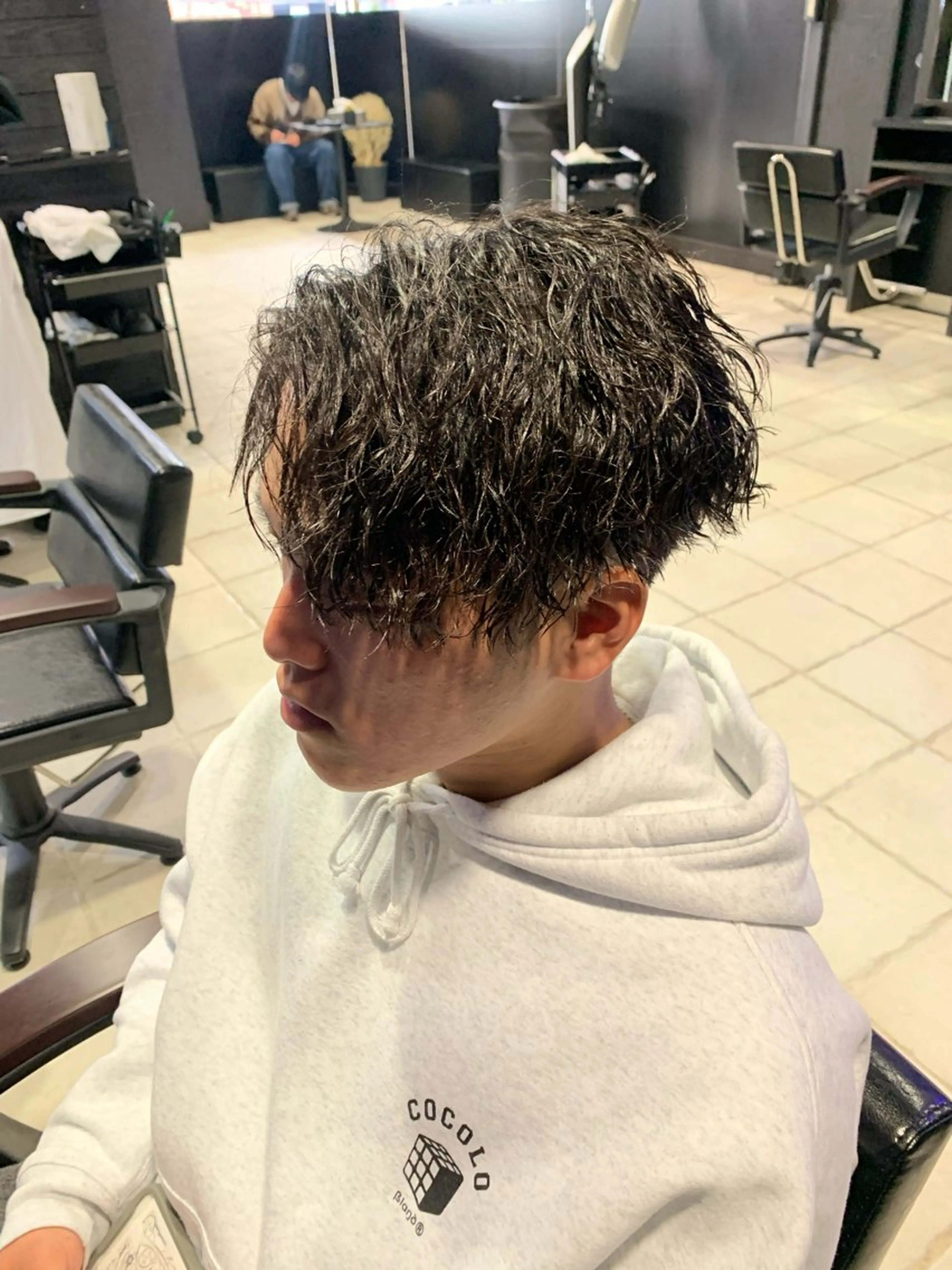 ミディアム カット パーマ ヘアセット メンズパーマ/難波/ 心斎橋　室園亮佑のヘアスタイル