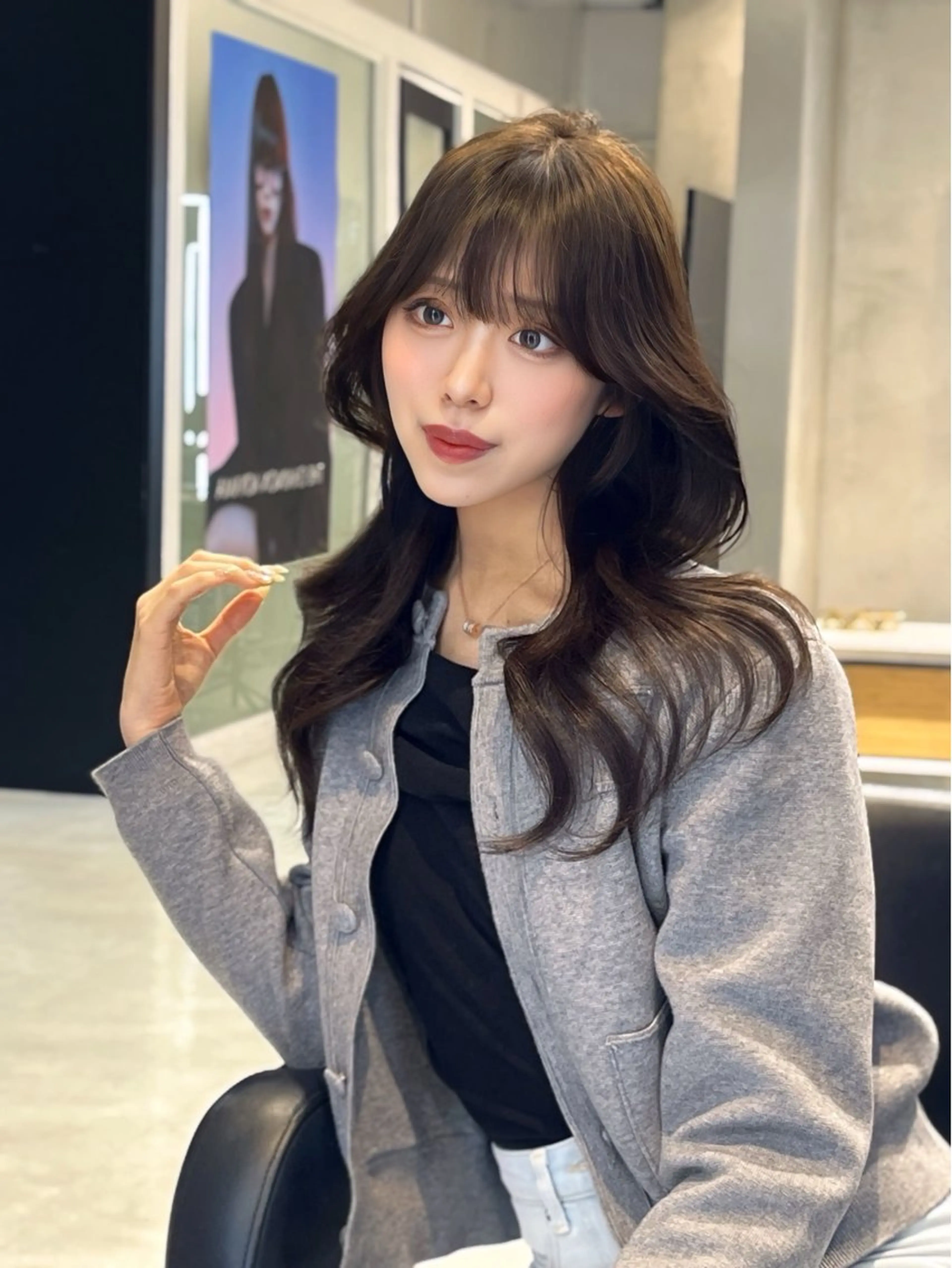 ロング カット ヘアカラー トリートメント 海野翔吾🇨🇳 ワンホンレイヤーのヘアスタイル