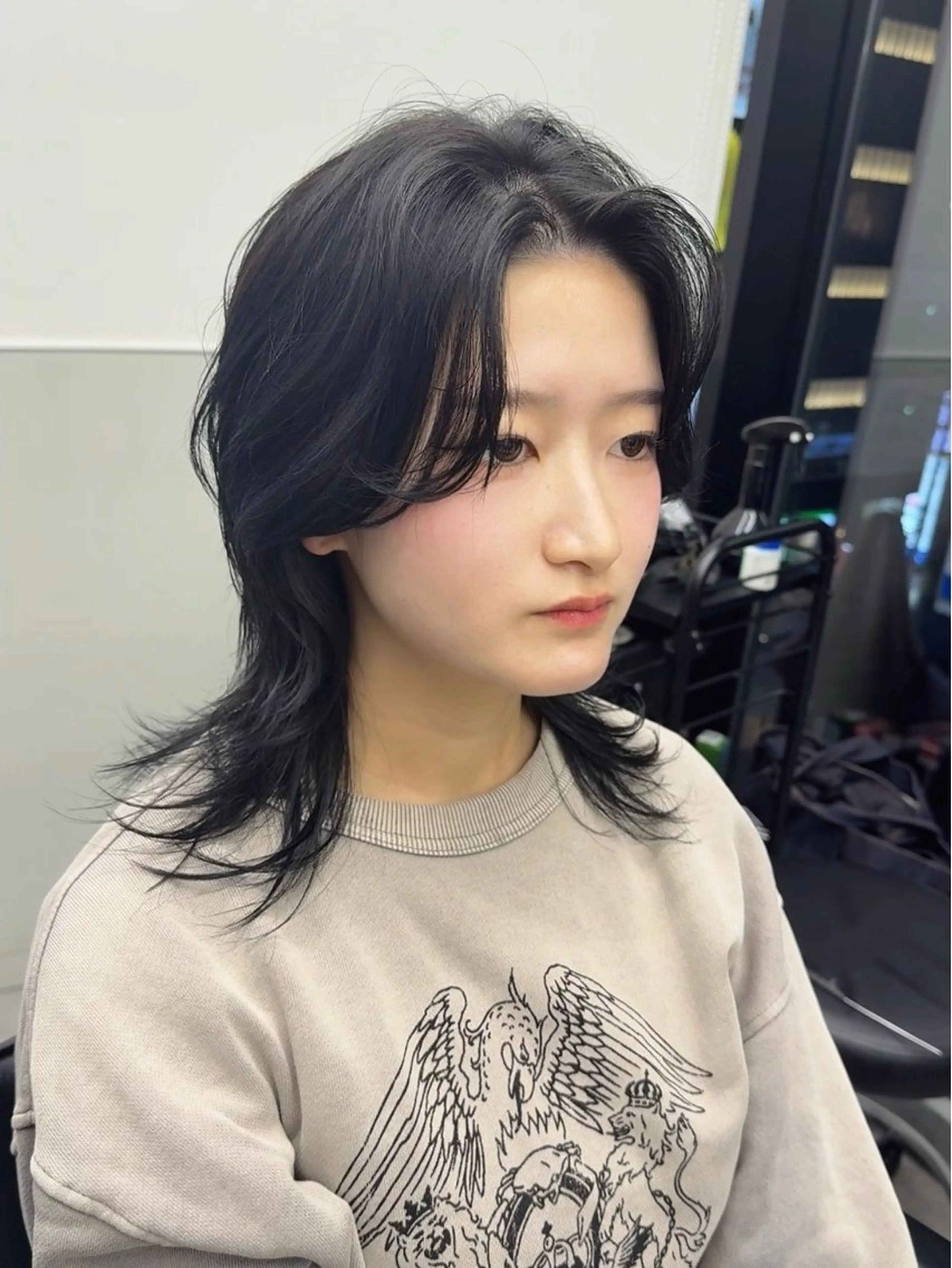 セミロング ウルフカット カット ヘアカラー トリートメント GO TODAY シェアサロン 町田店所属・韓国ヘア🇰🇷 スズキのヘアスタイル