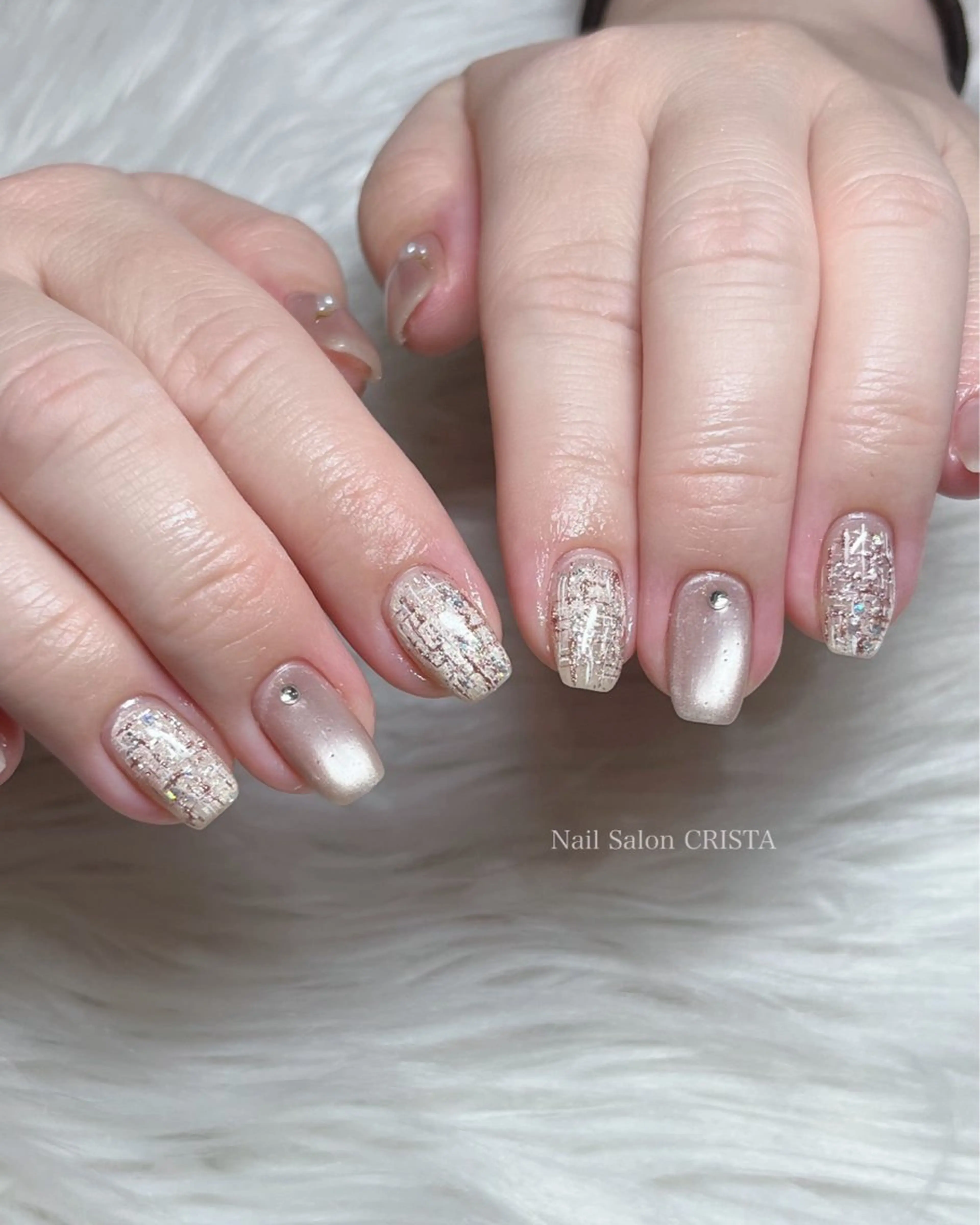 ネイル ツイードネイル ハンドネイル Nail Salon CRISTA所属・CRISTA 🤍ヒナタのネイルデザイン