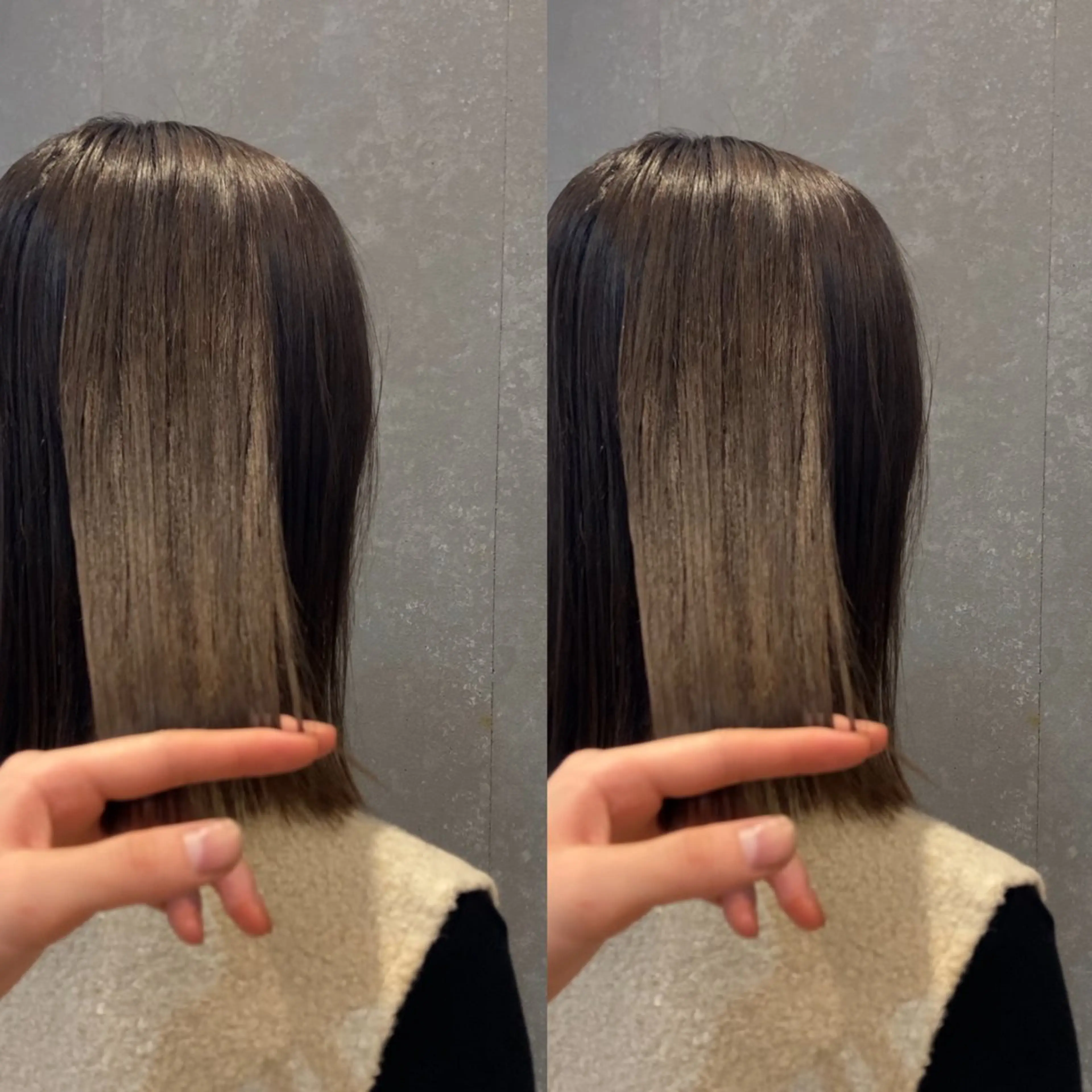 ミディアム カラー オリーブカラー 髪質改善 縮毛矯正 schon所属・み うのヘアスタイル