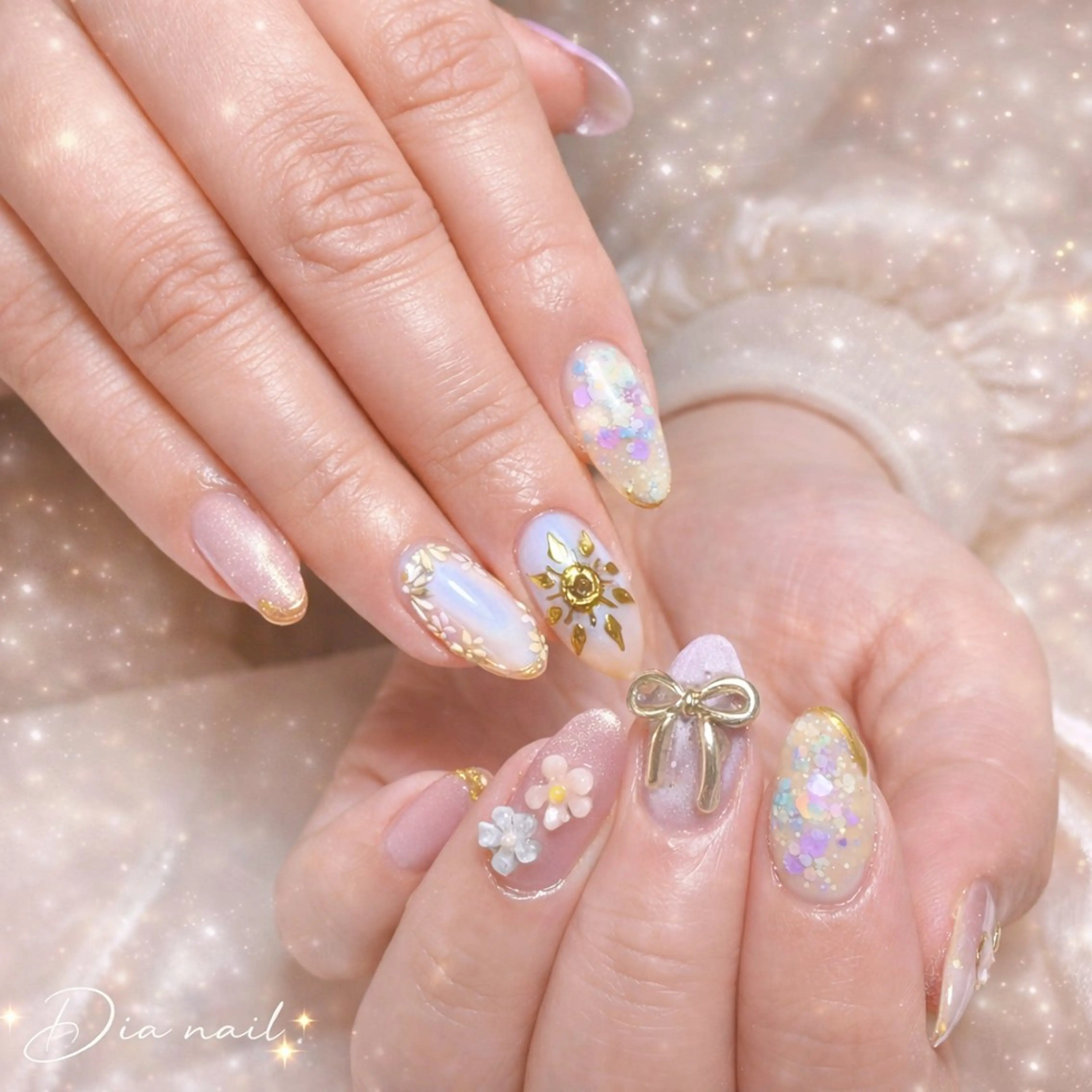 ネイル チークネイル ジェルネイル グラデーション マグネットネイル ニュアンスネイル Di'a nail ネイルサロンのネイルデザイン