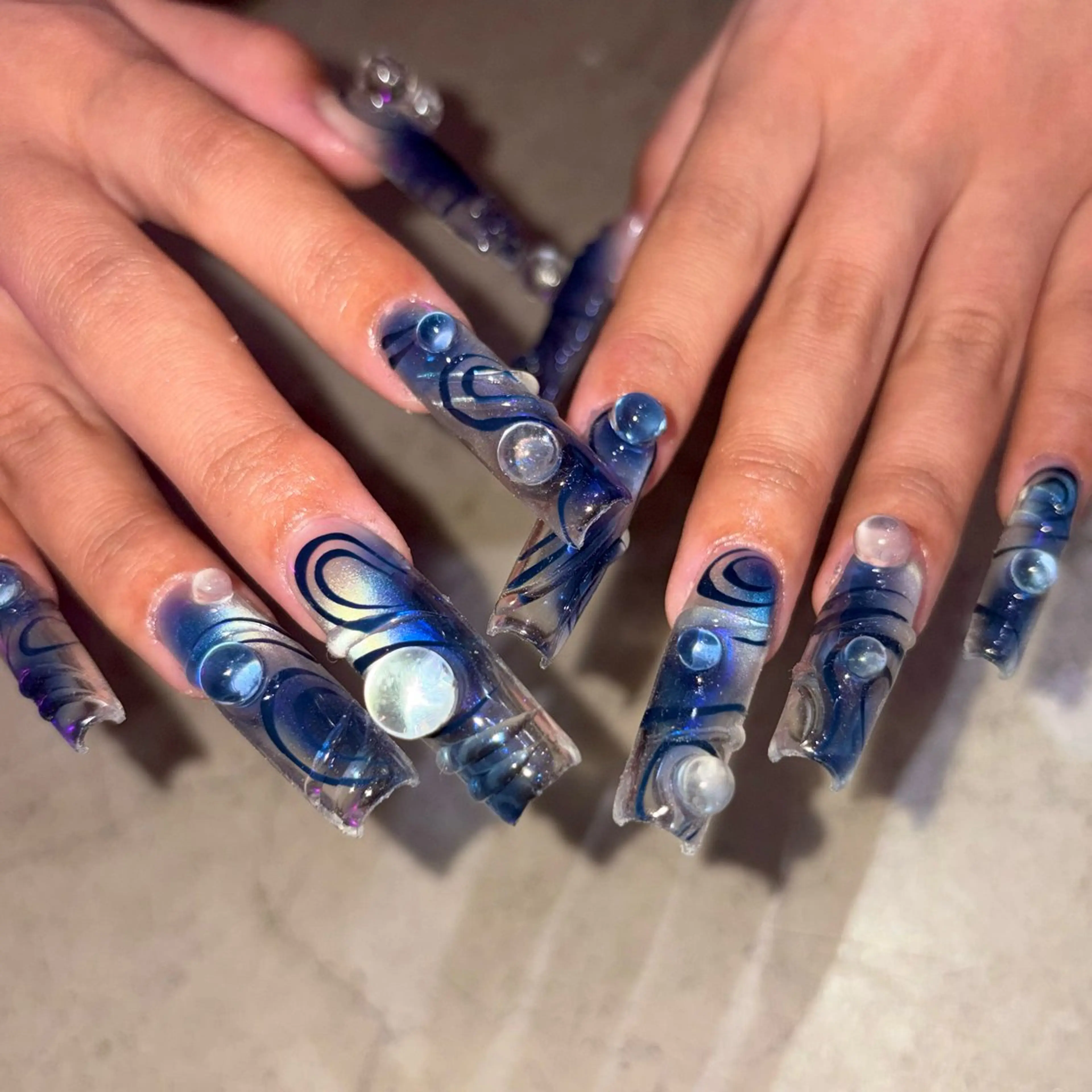 ネイル PINS16所属・くれは🩵💙 PINS16のネイルデザイン