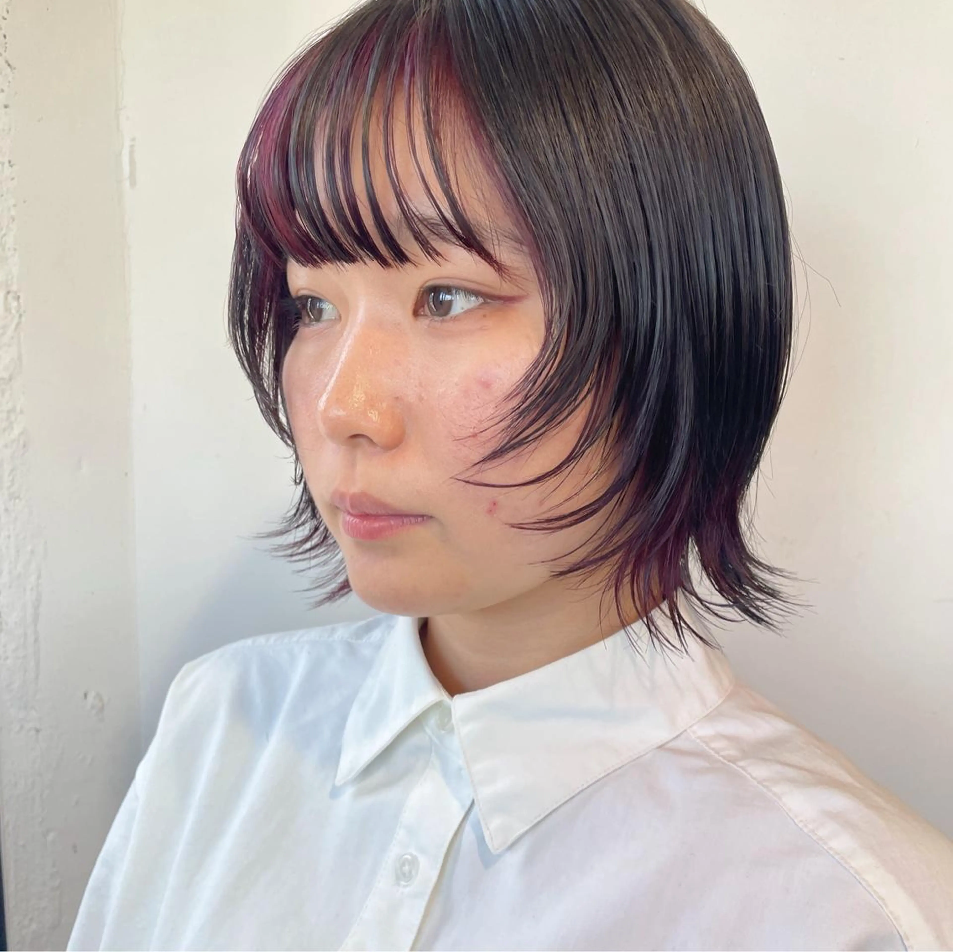 ミディアム カラー インナーカラー ボブ ウルフカット 似合わせヘア🤍 面田法子のヘアスタイル