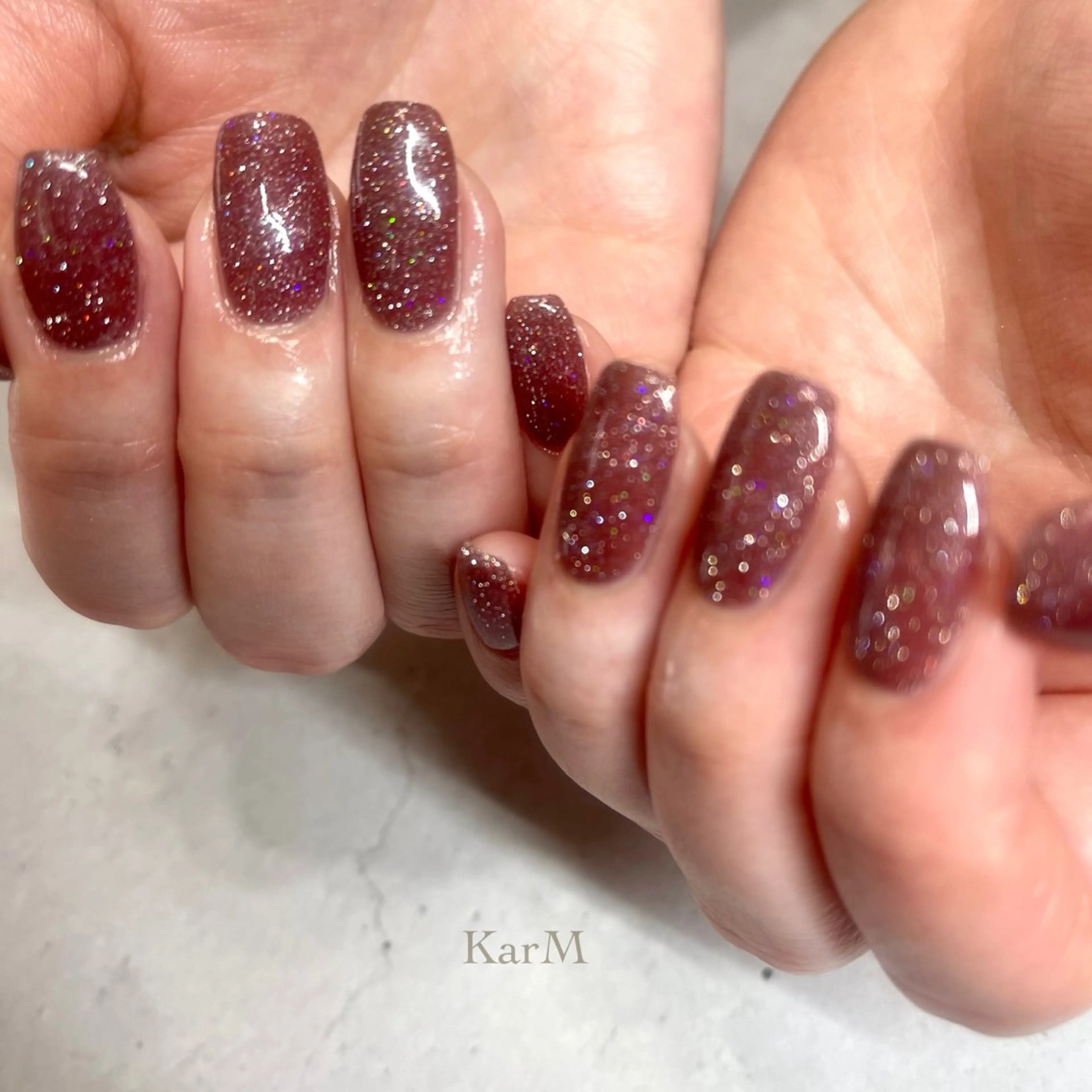 ネイル オーロラネイル チークネイル フラッシュネイル フレンチネイル グラデーション ハンドネイル フットネイル ogino karinのネイルデザイン