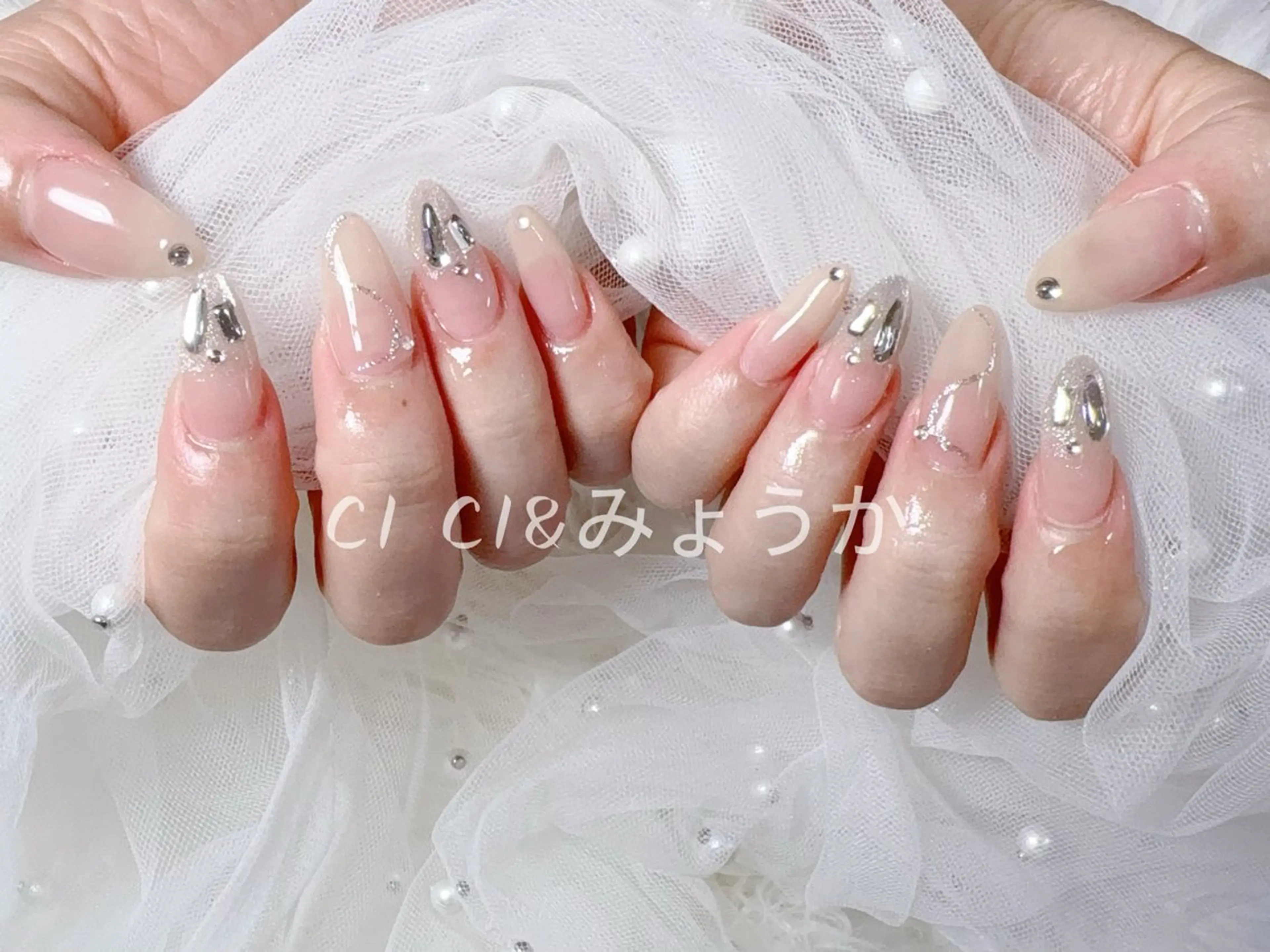 ネイル チークネイル 長さ出し フットネイル ジェルネイル グラデーション ハンドネイル ハンドケア CI CI nailのネイルデザイン