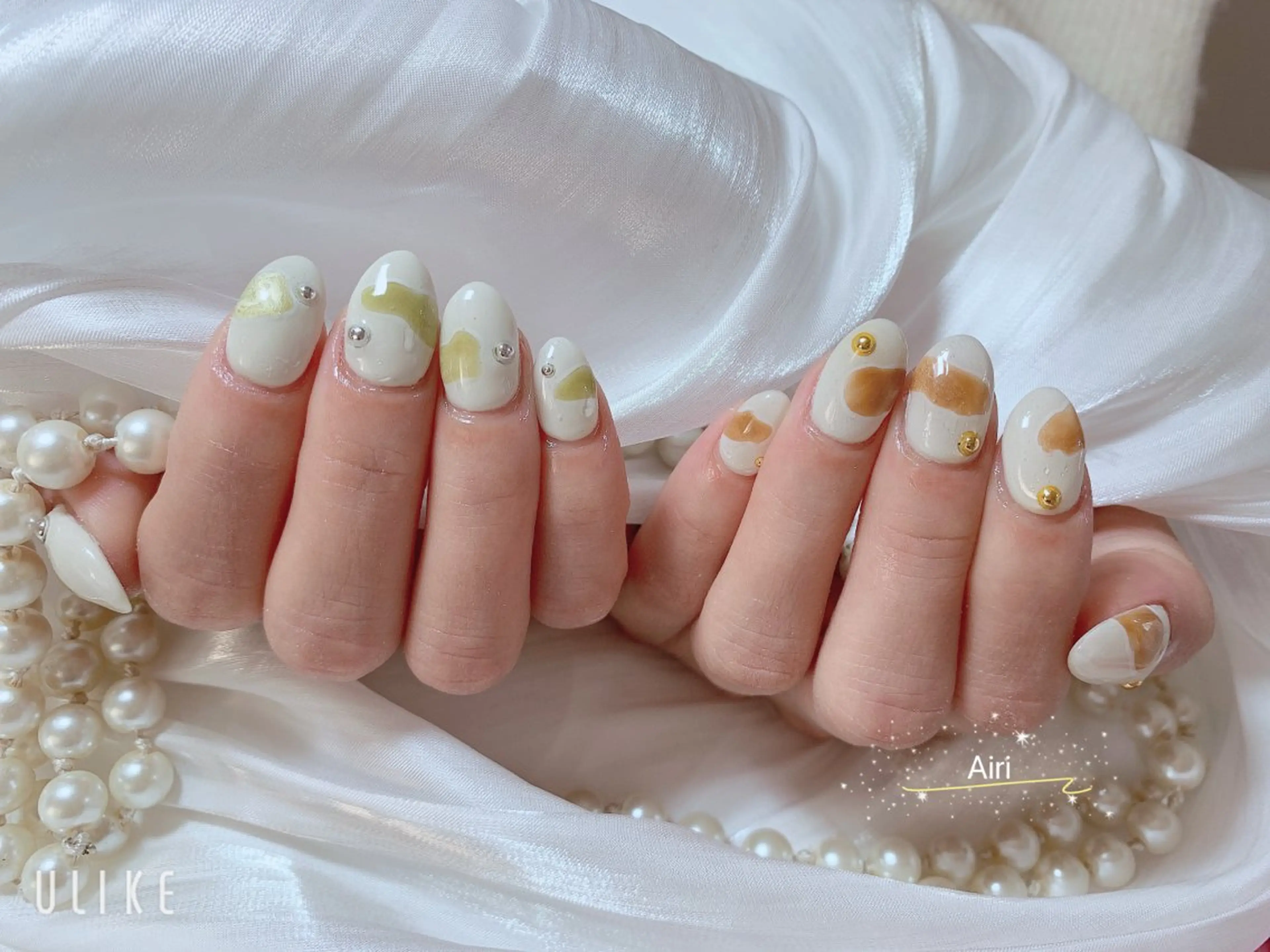 ネイル ハンドネイル ネイルサロンAiri 長さ出し·シンプルのネイルデザイン