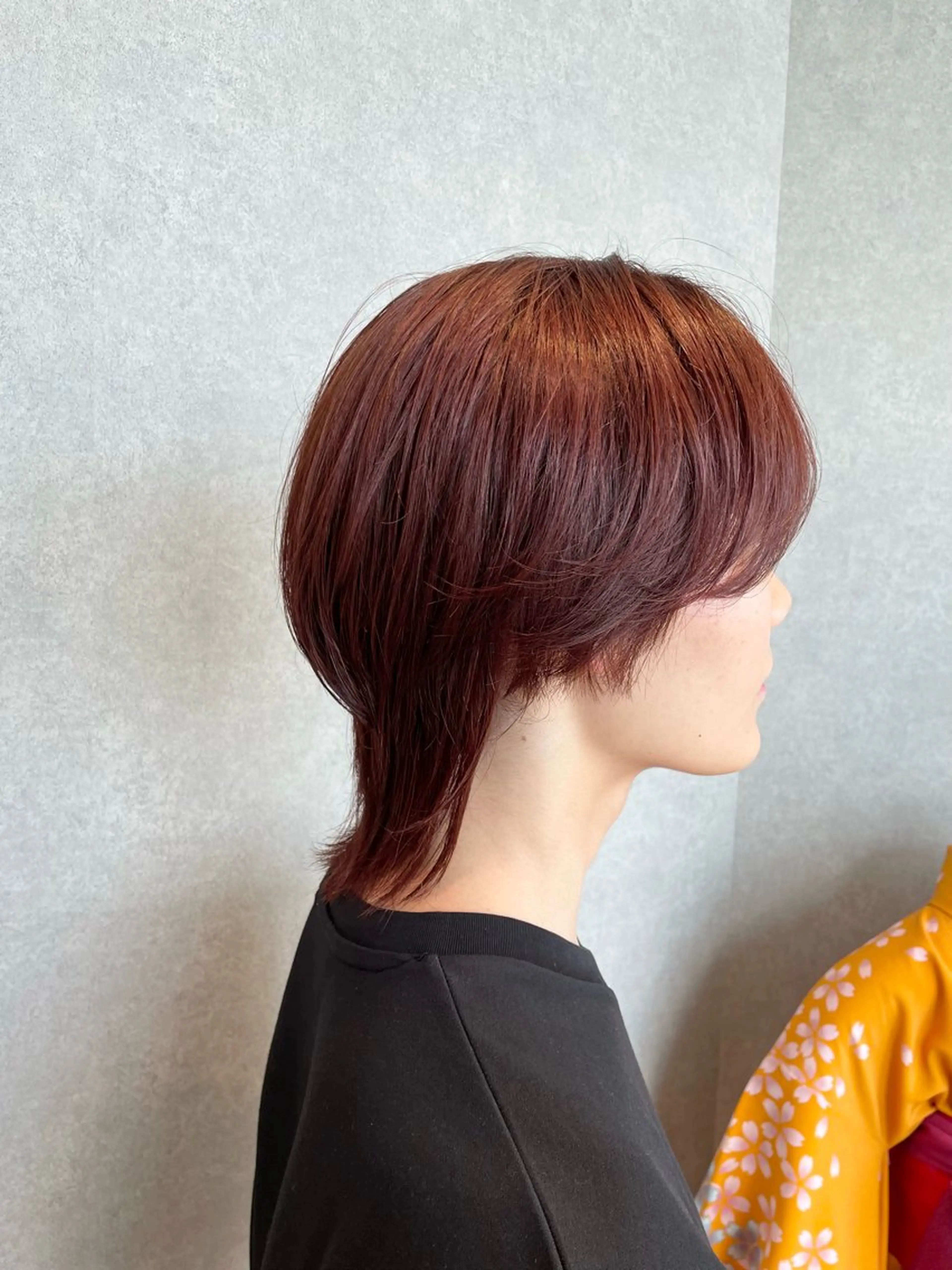 メンズ カット ヘアカラー トリートメント 切りっぱなしボブ/ 蒲生四丁目/伊藤瑠唯のヘアスタイル