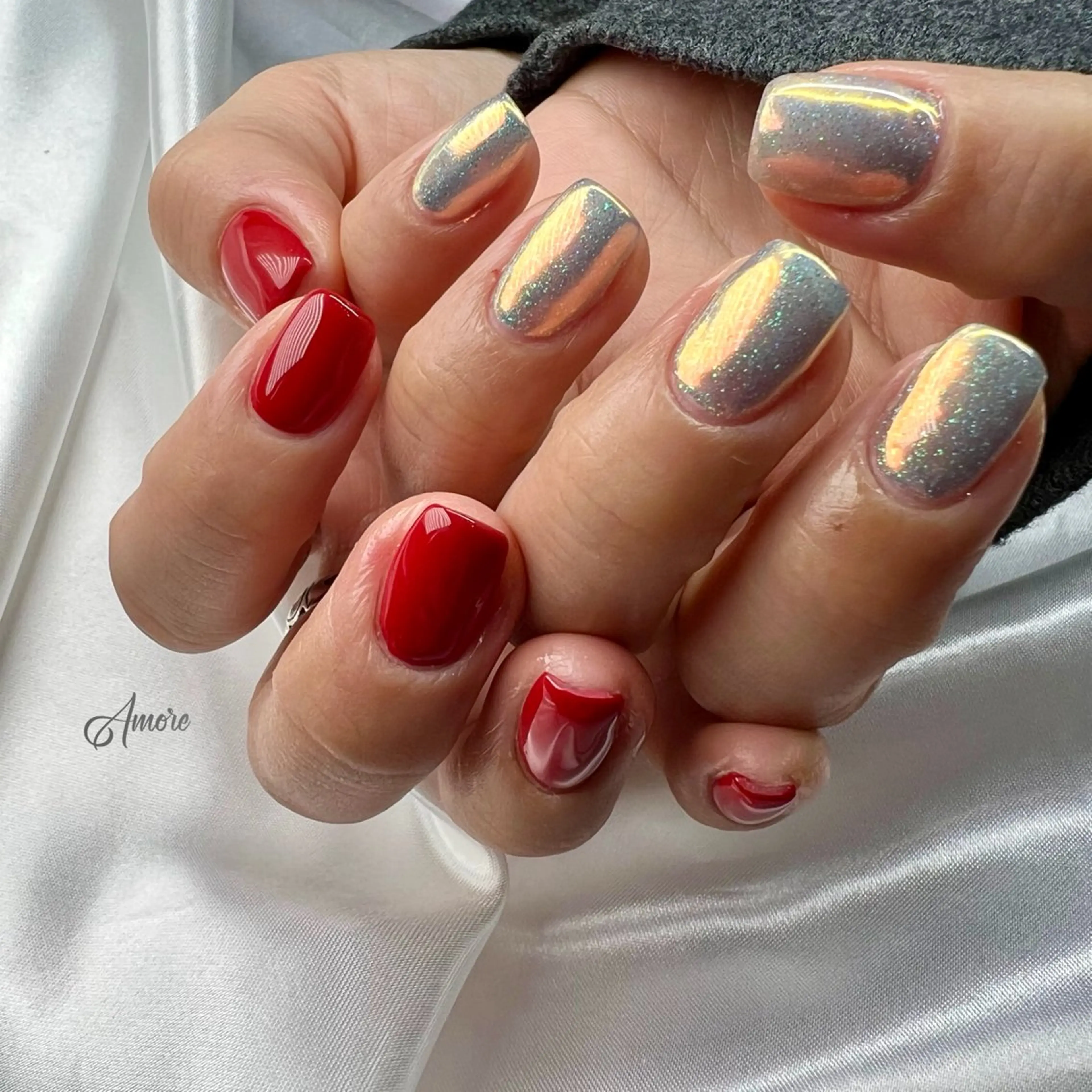 ネイル ジェルネイル キラキラネイル 韓国ネイル パラジェル バレンタイン You kyehwaのネイルデザイン