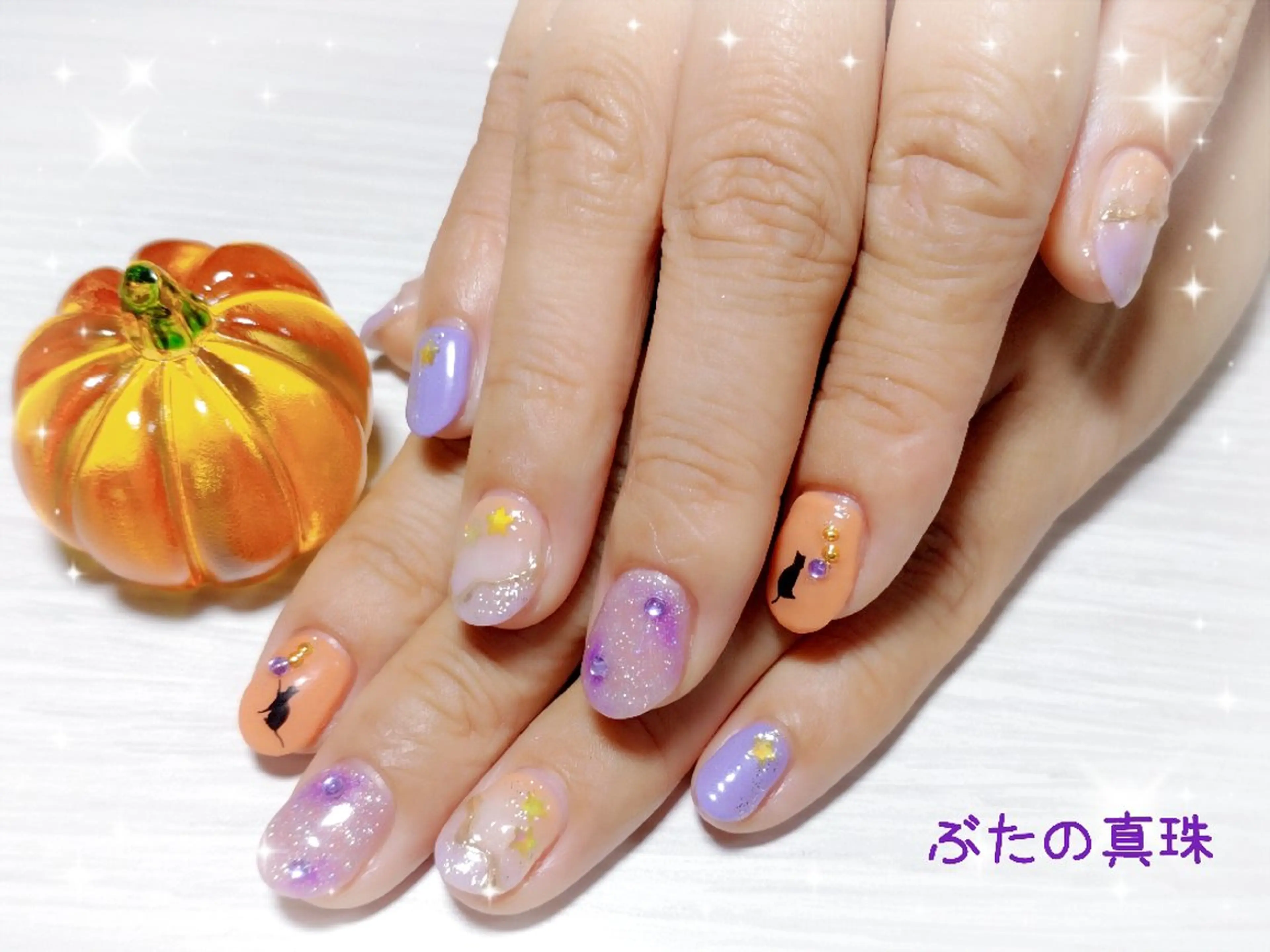 ネイル ハロウィン ハンドネイル 林 珠里のネイルデザイン