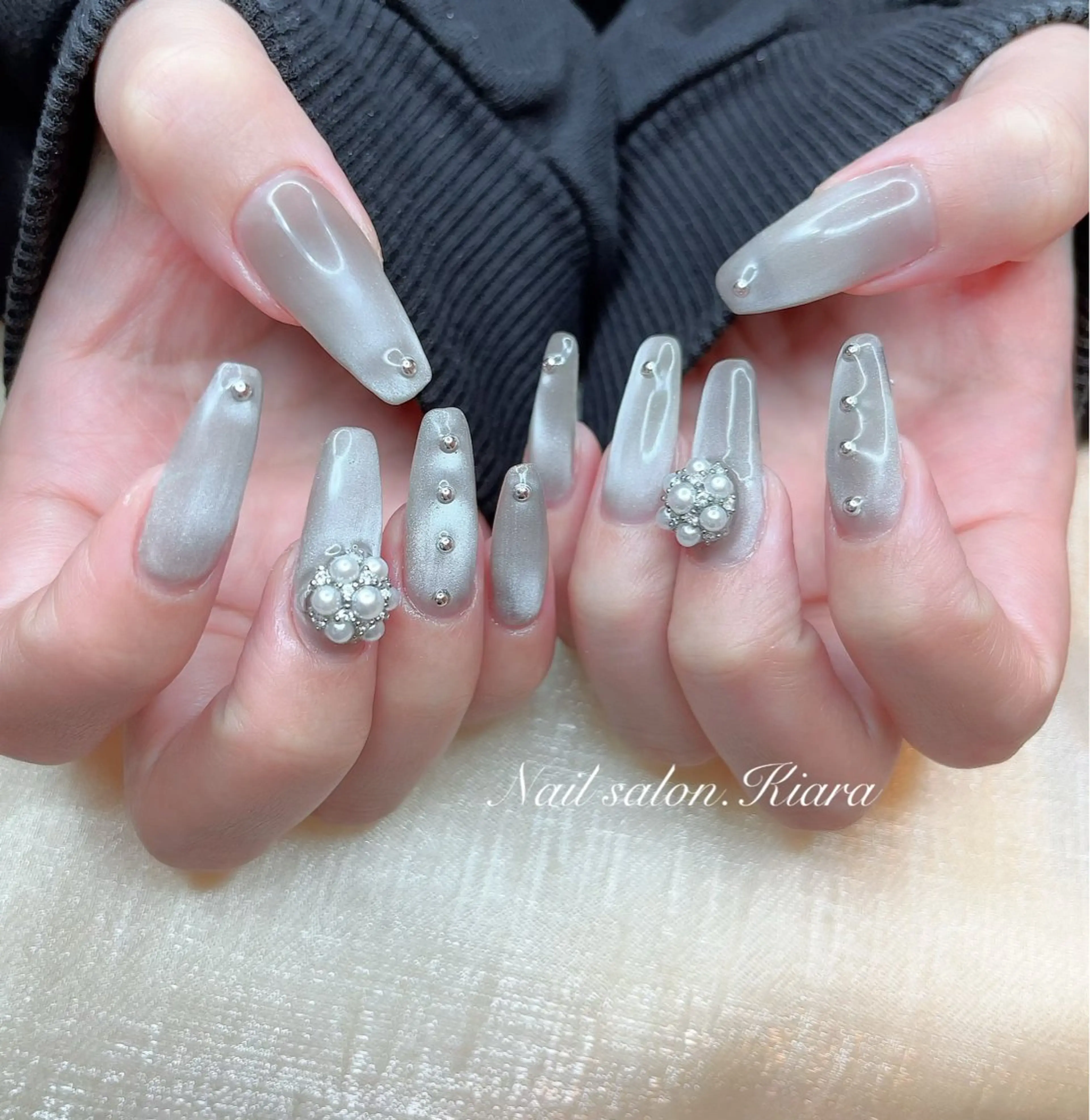 ネイル ロングネイル マグネットネイル 🍭Kiara Nail🍭のネイルデザイン