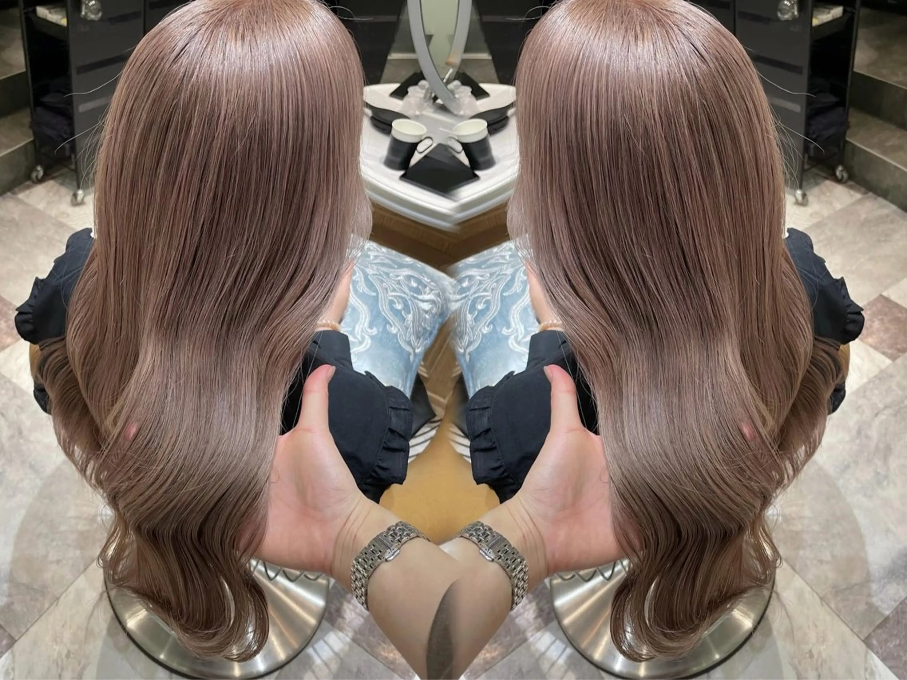 ロング ヘアカラー トリートメント ハイトーン×透明感 たけるのヘアスタイル