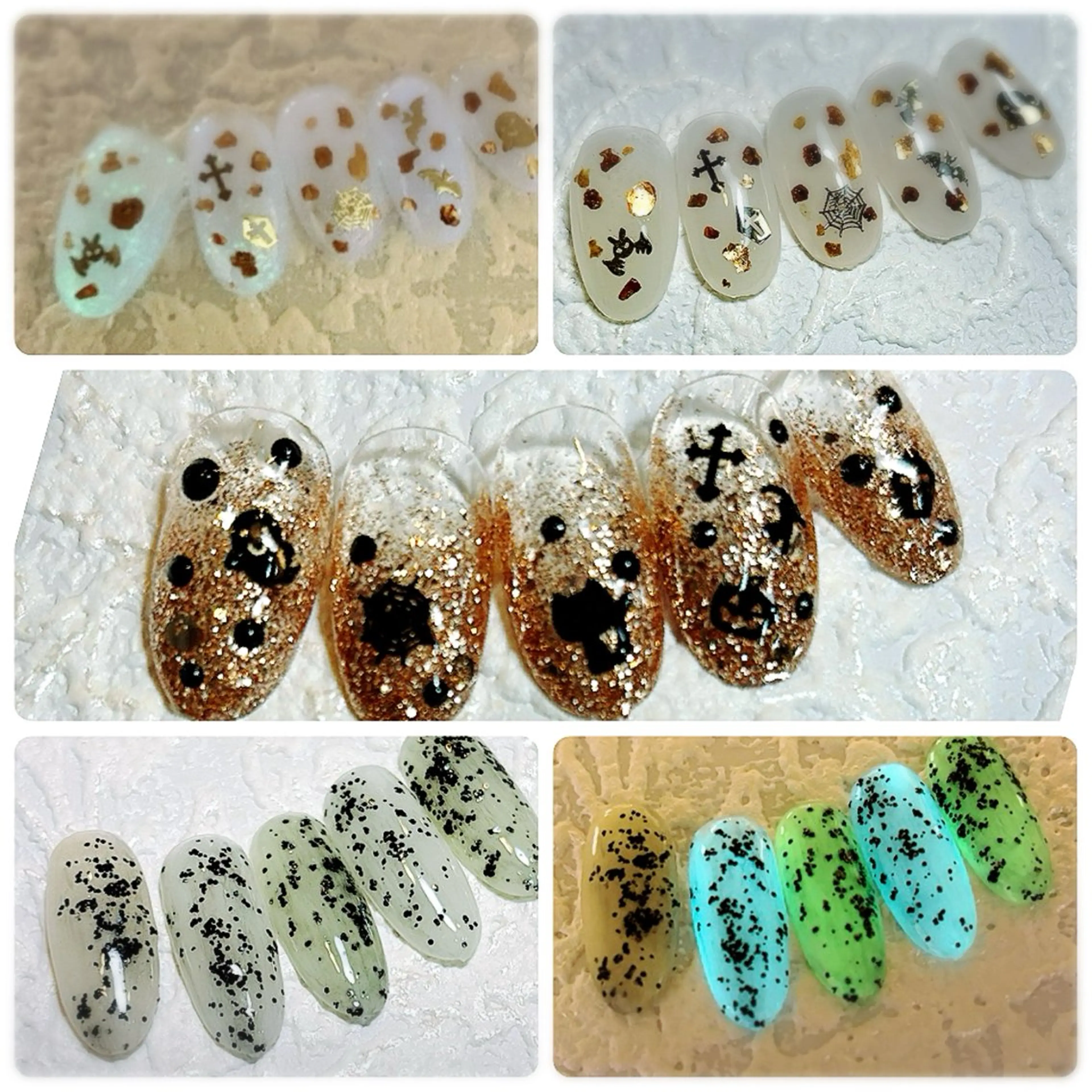 ネイル ハロウィン ラメ(グリッター) 野村 リサのネイルデザイン