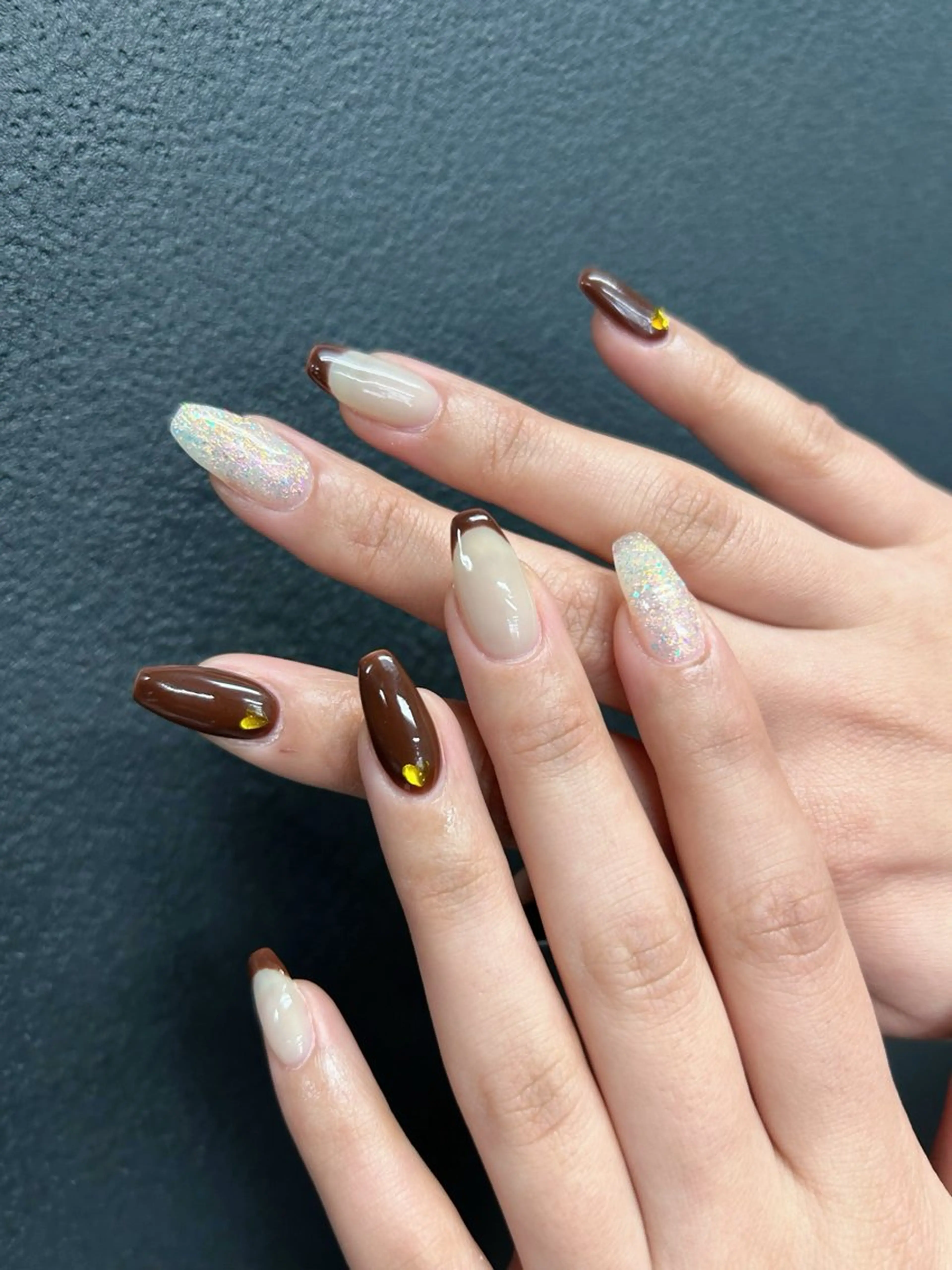 ネイル 韓国ネイル 持ち込み ニュアンスネイル ネイルチップ 冬ネイル RINN ANA.CHUOのネイルデザイン