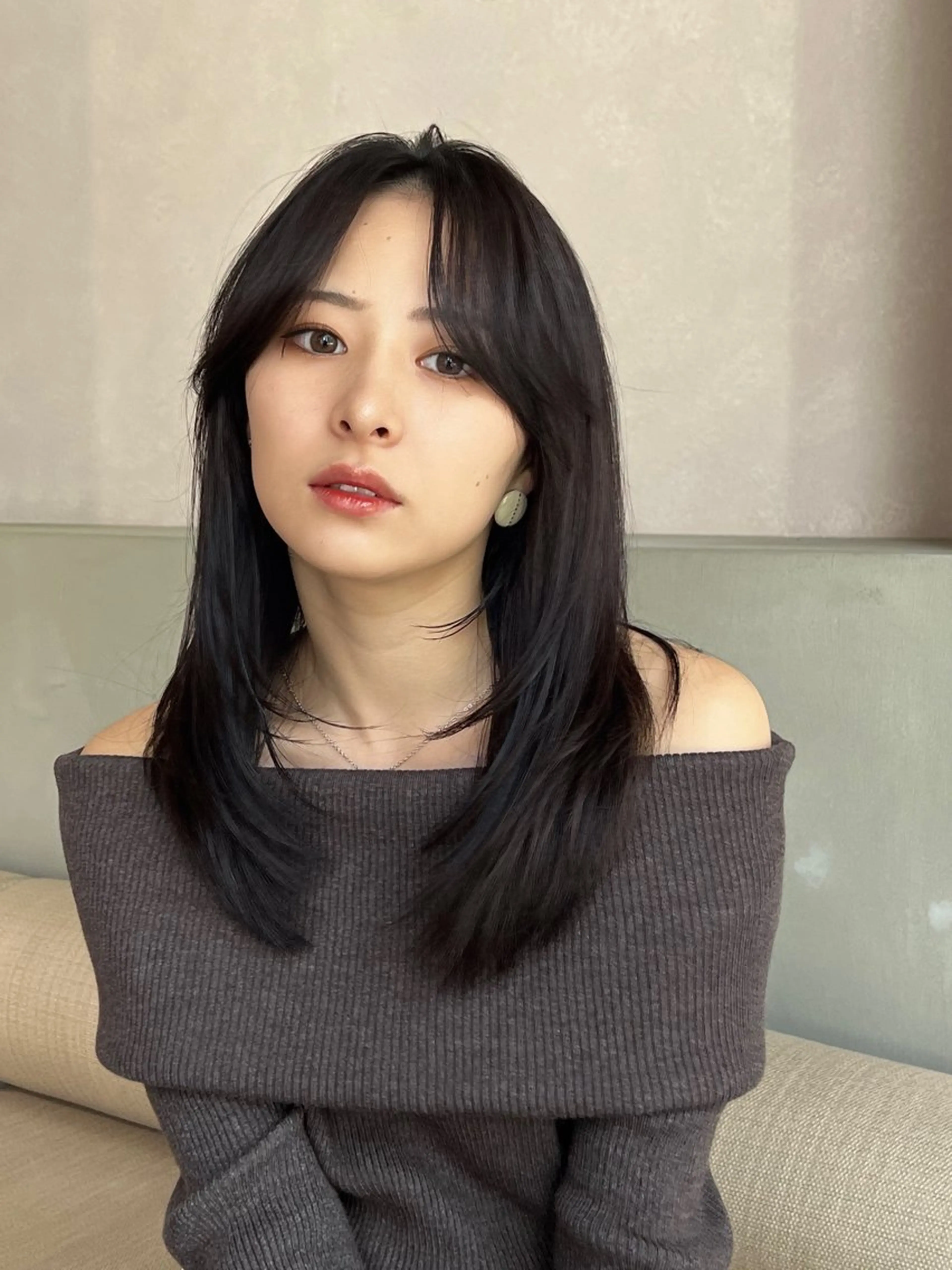 ミディアム レイヤーカット/ くびれヘア佐藤大空のヘアスタイル